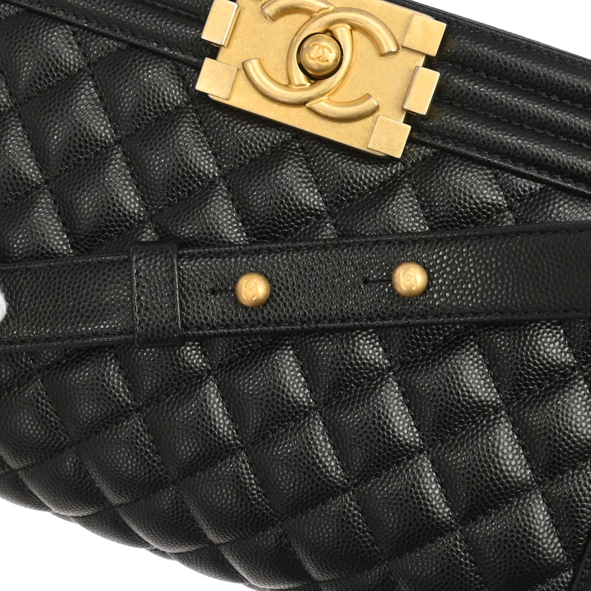 Boy Chanel 2018-2019 Black Caviar Skin Medium Shoulder Bag