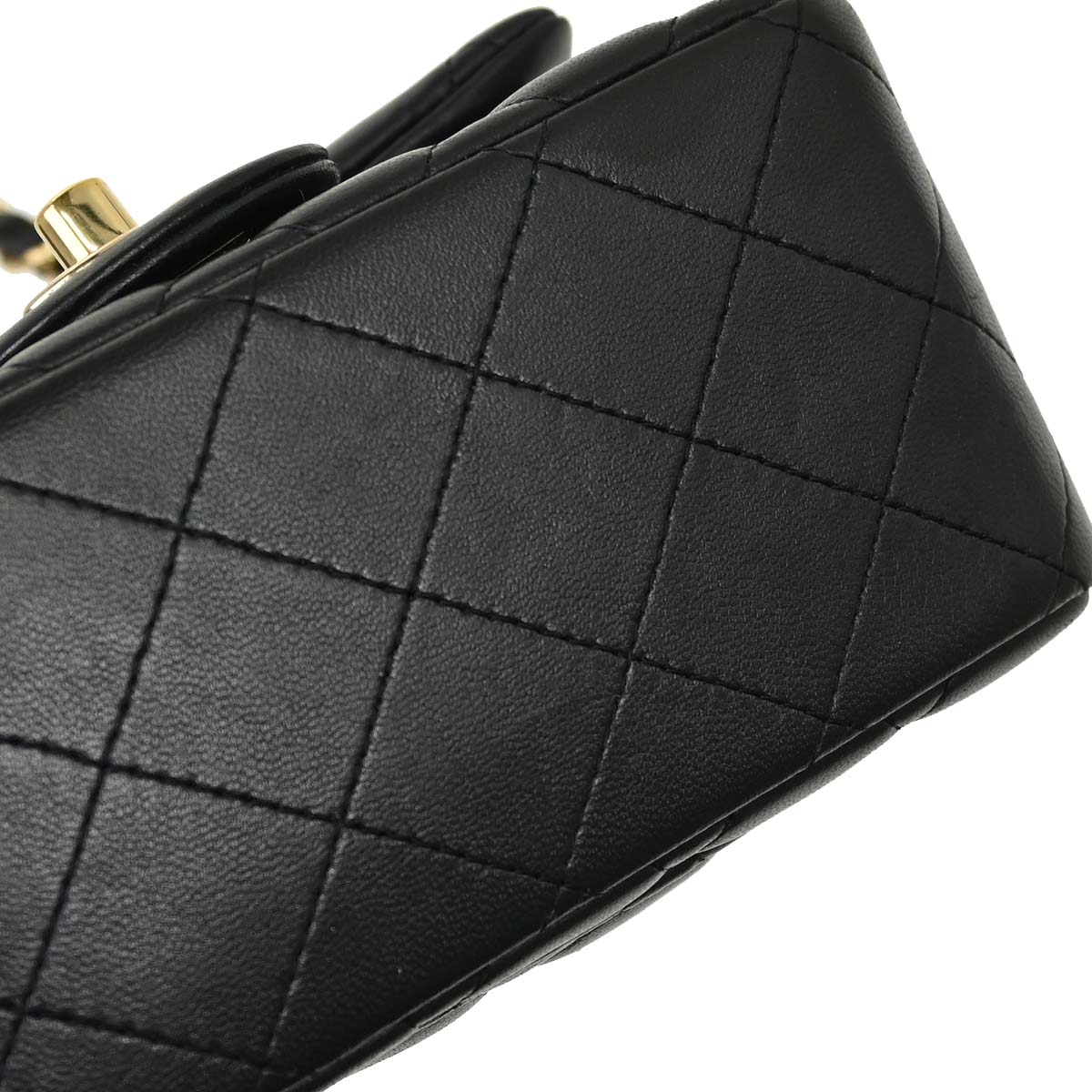 Chanel 2019 Black Lambskin Mini Classic Square Flap Shoulder Bag 17