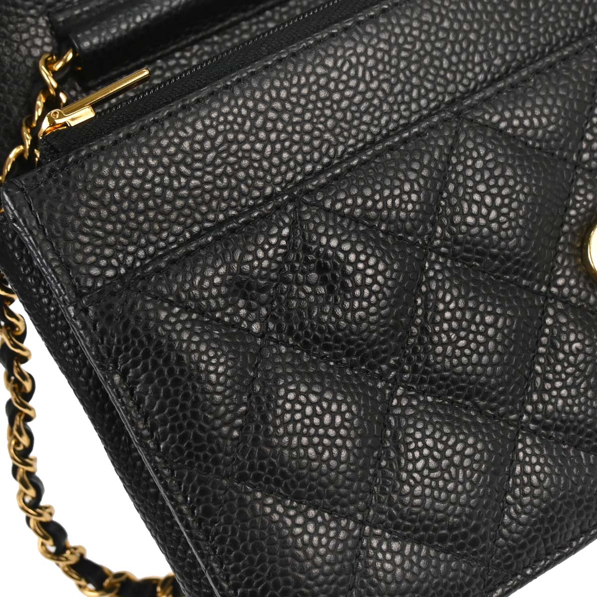 Chanel 2019 Black Caviar Skin Classic WOC Wallet on Chain Bag