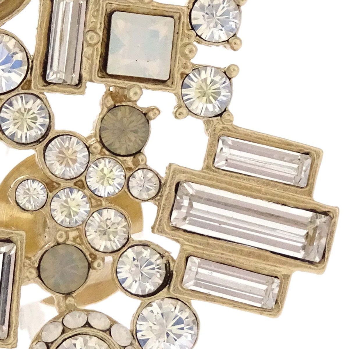 Chanel CC Brooch Pin Gold Rhinestone 10A