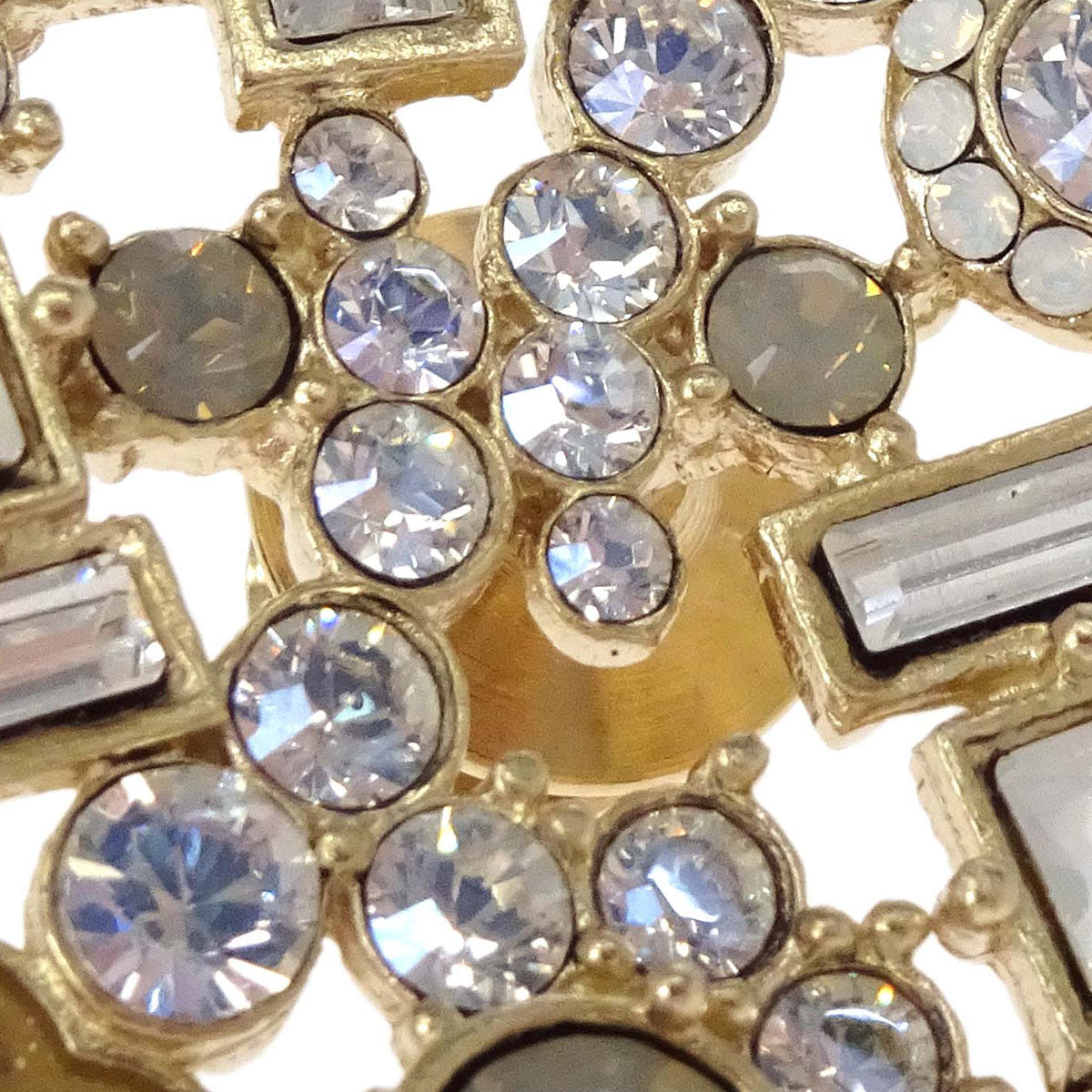 Chanel CC Brooch Pin Gold Rhinestone 10A
