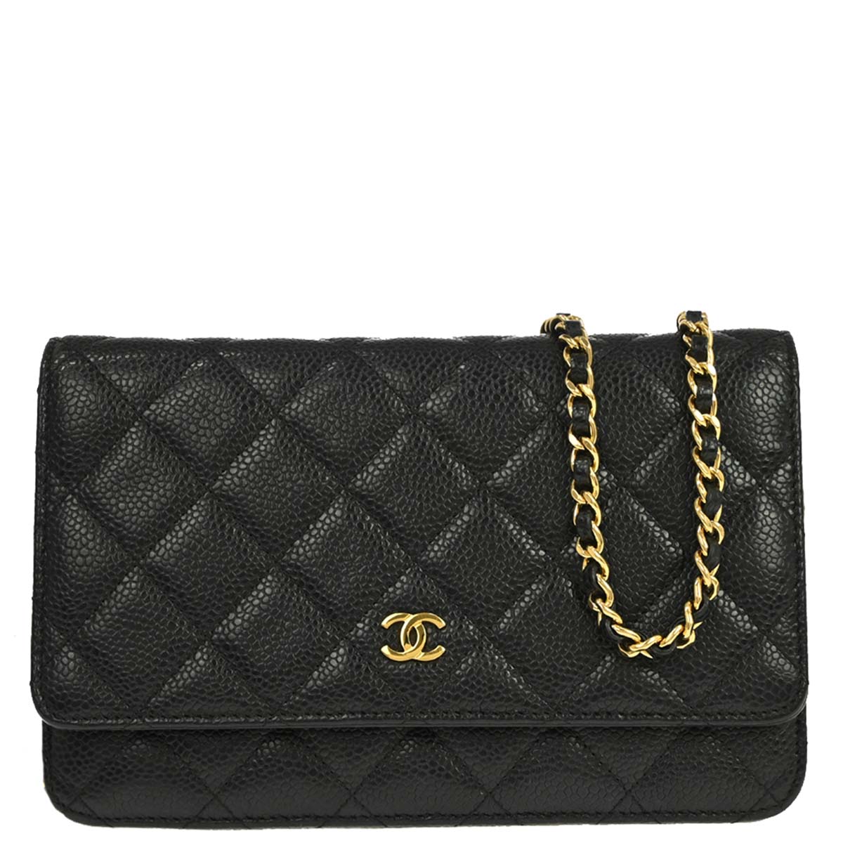 Chanel 2019 Black Caviar Skin Classic WOC Wallet on Chain Bag