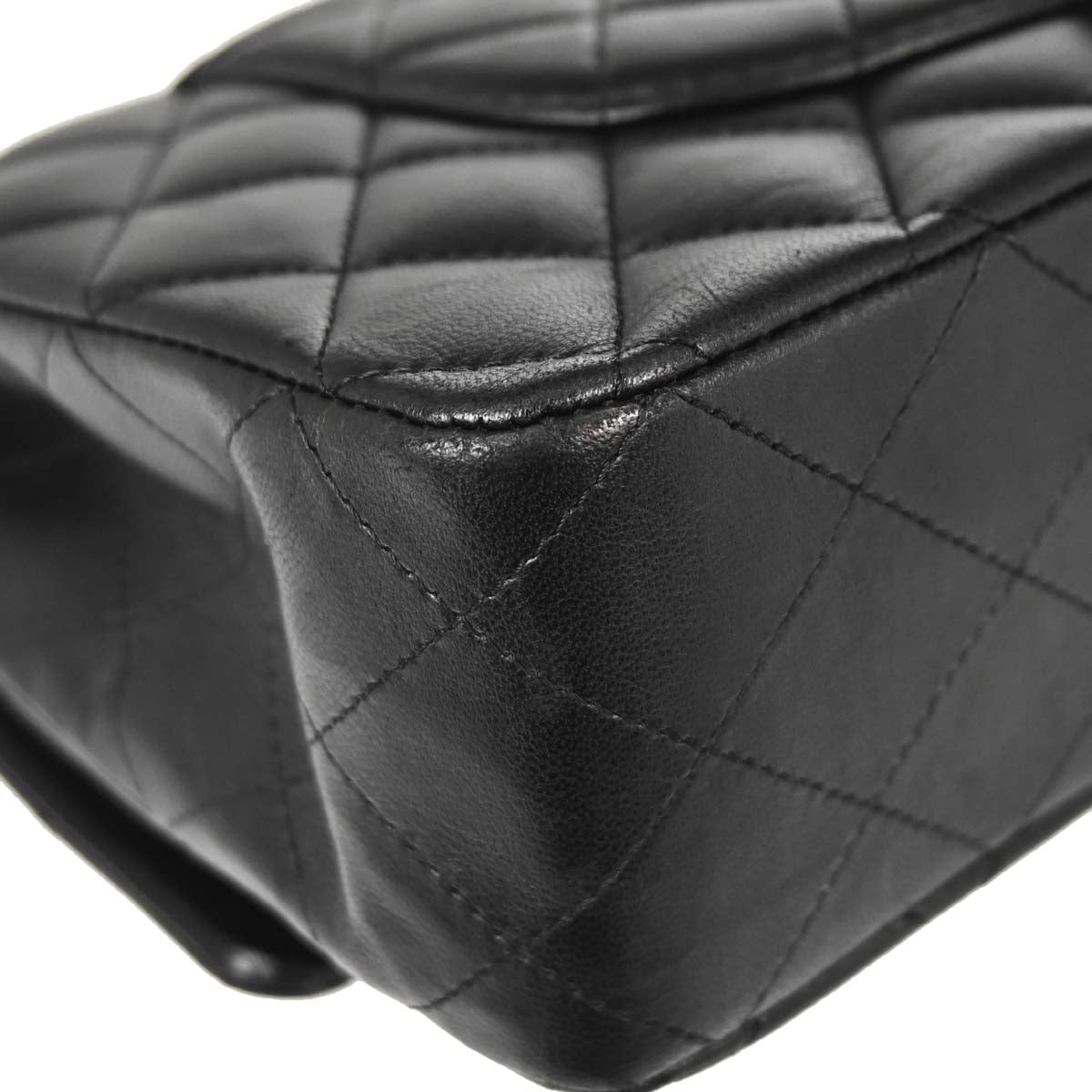 Chanel 2010-2011 Black Lambskin Medium Classic Double Flap Shoulder Bag