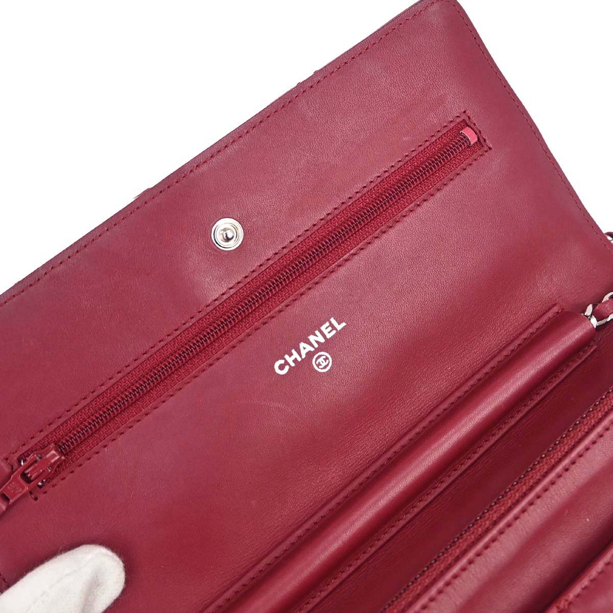 Chanel 2013-2014 Red Calfskin Hamptons WOC Wallet on Chain Bag