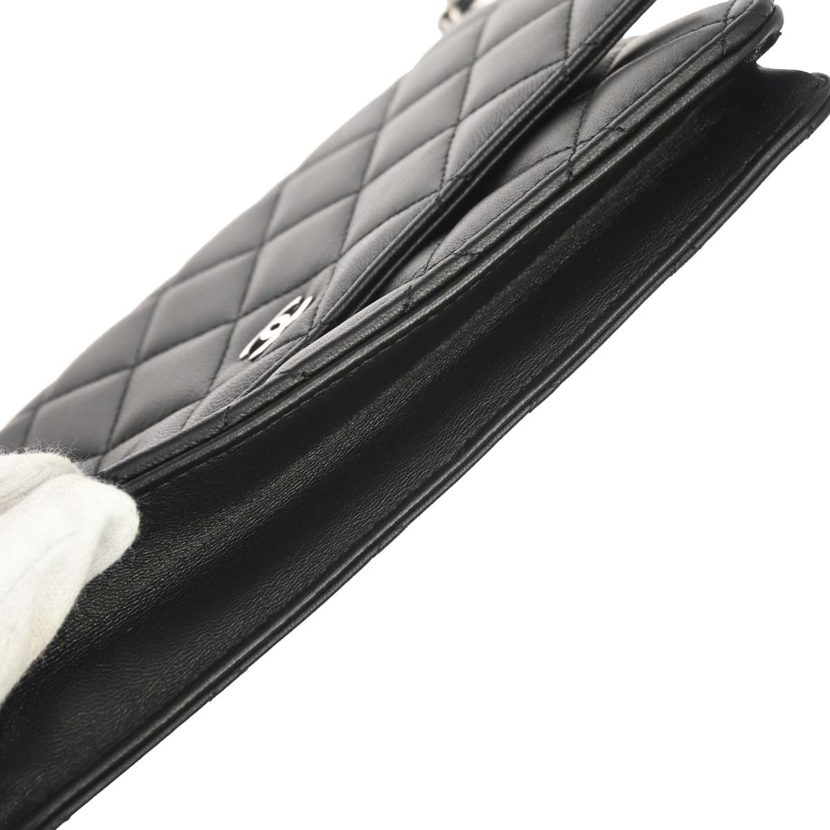 Chanel 2013-2014 Black Lambskin Classic WOC Wallet on Chain Bag