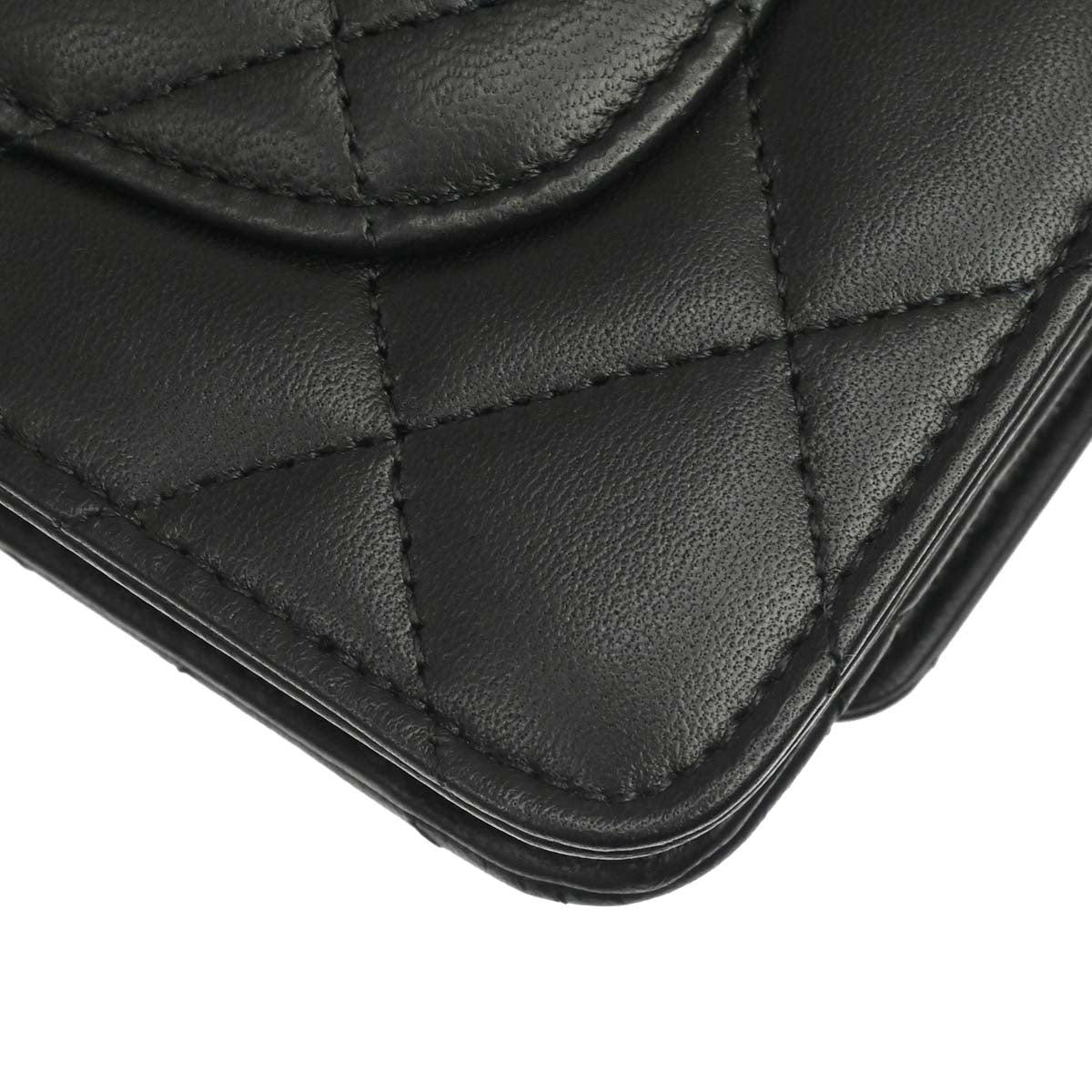 Chanel 2013-2014 Black Lambskin Classic WOC Wallet on Chain Bag