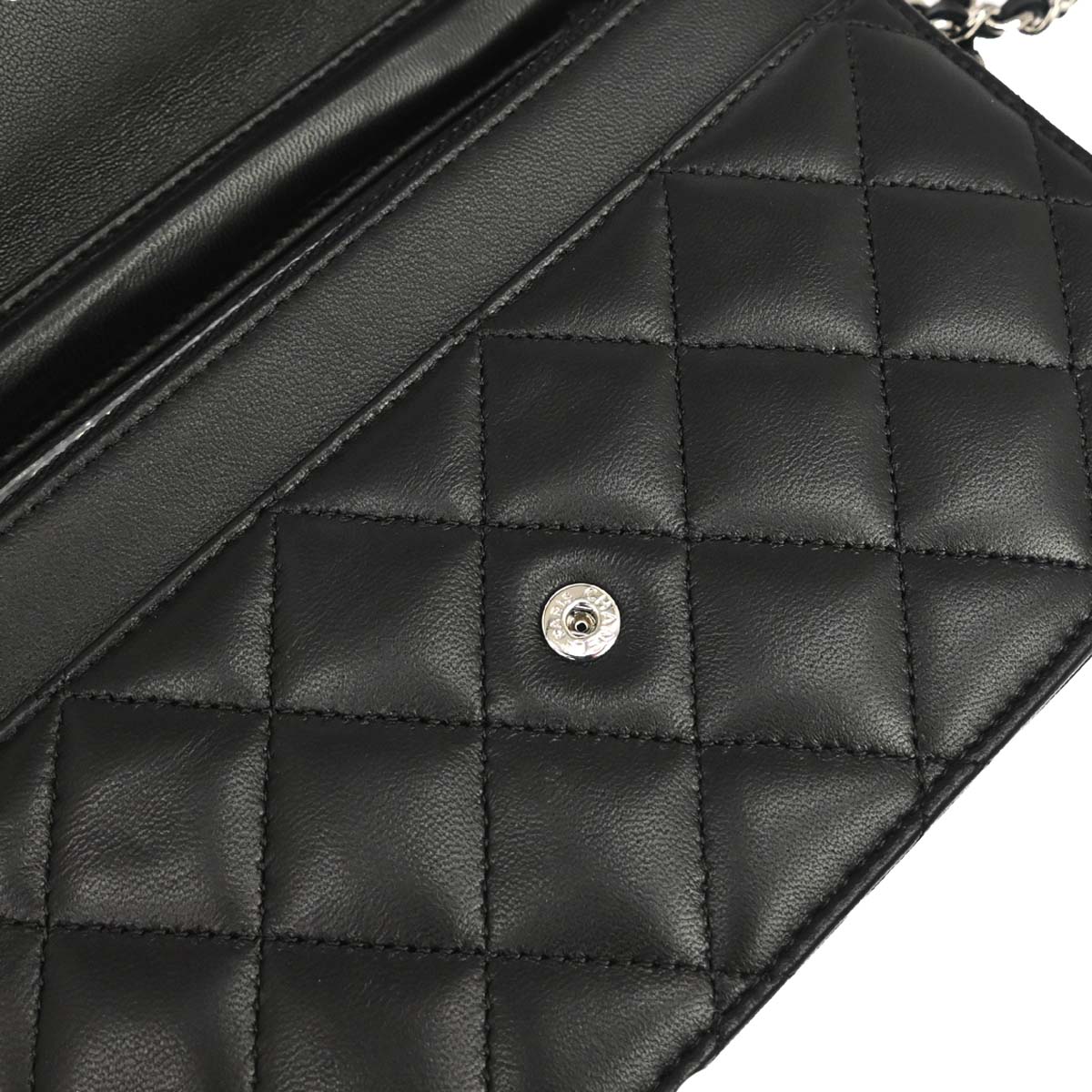 Chanel 2013-2014 Black Lambskin Classic WOC Wallet on Chain Bag