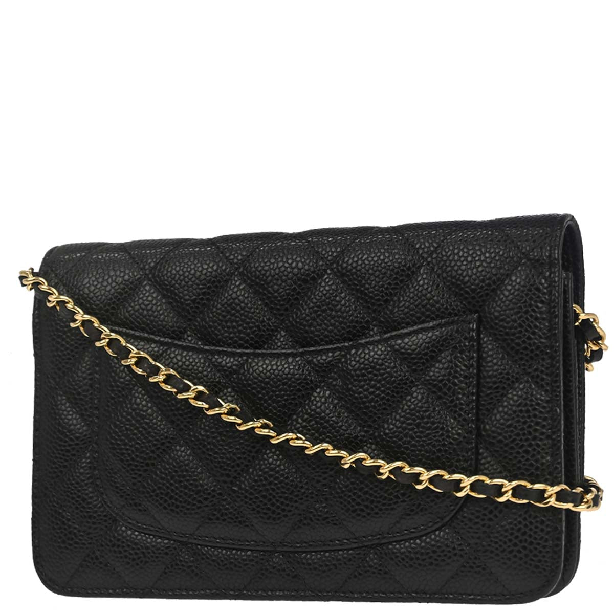 Chanel 2019 Black Caviar Skin Classic WOC Wallet on Chain Bag