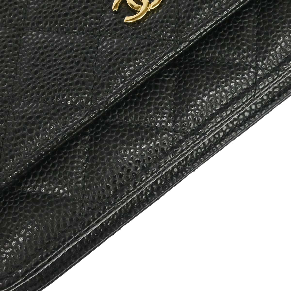 Chanel 2019 Black Caviar Skin Classic WOC Wallet on Chain Bag