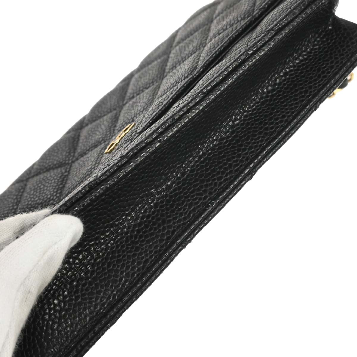 Chanel 2019 Black Caviar Skin Classic WOC Wallet on Chain Bag