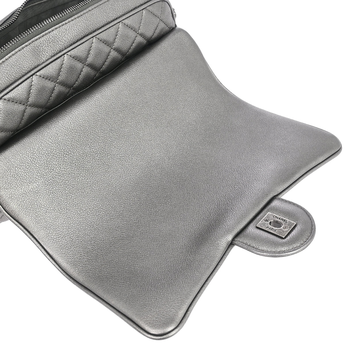 Chanel 2016-2017 Silver Lambskin Casual Rock Shoulder Bag