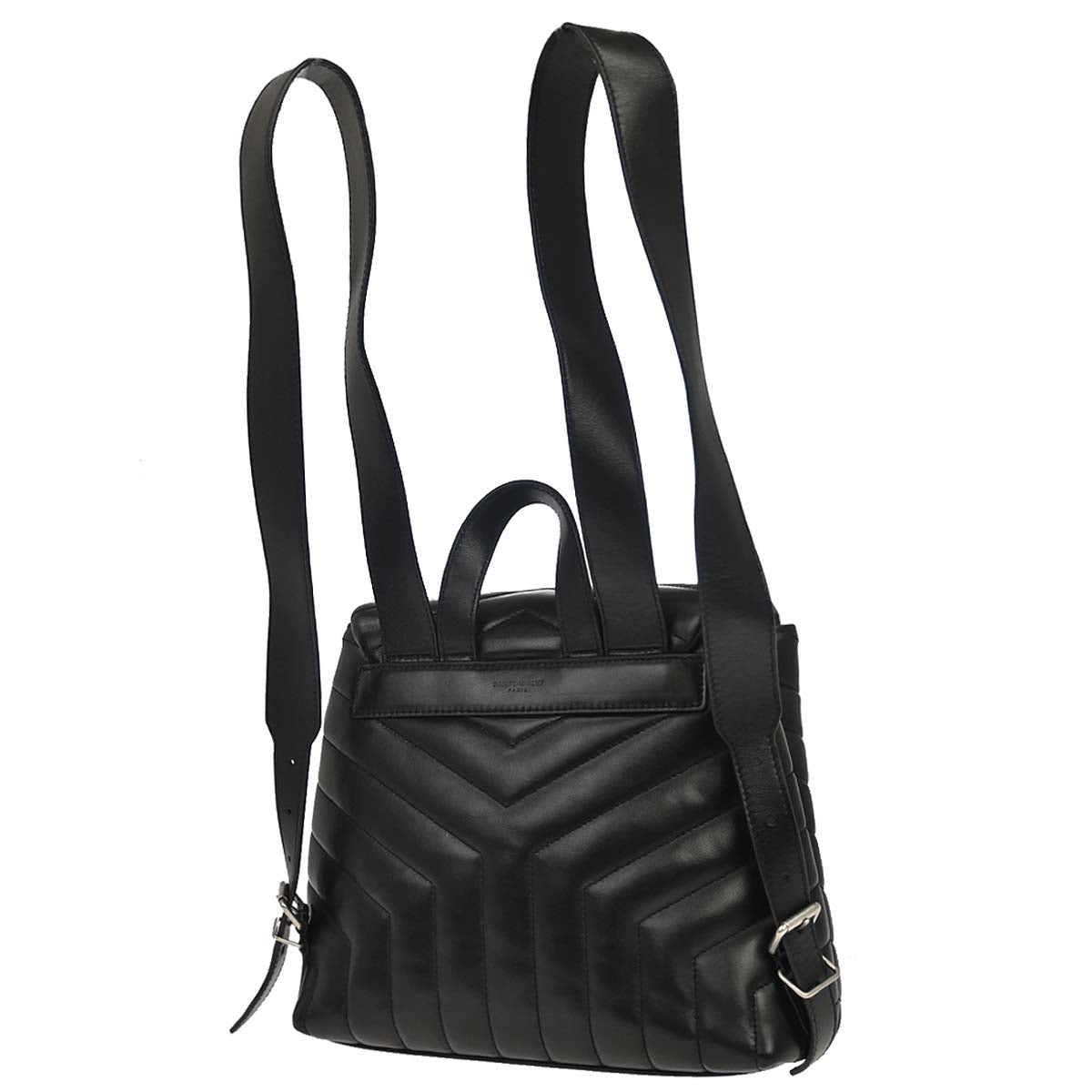 Saint Laurent Black Leather Loulou Backpack