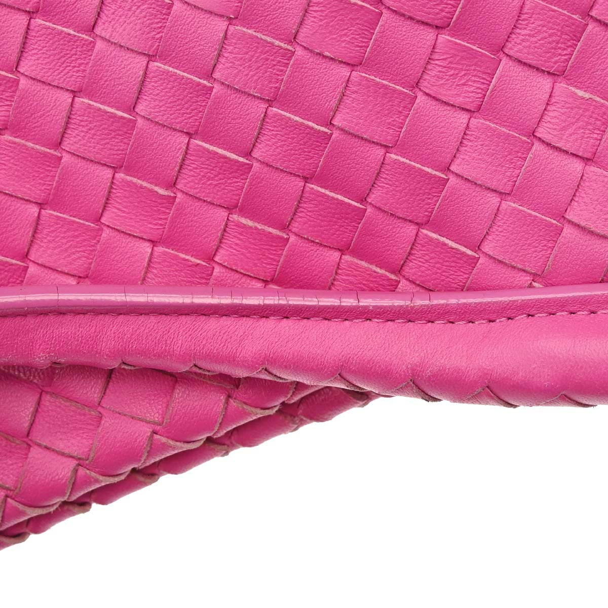 Bottega Veneta Pink Lambskin Intrecciato Handbag