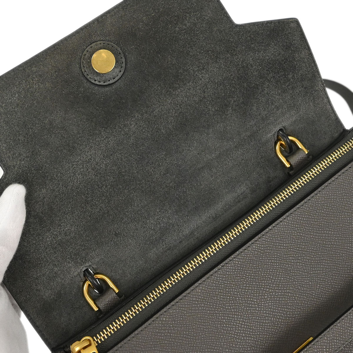 Celine Gray Belt Bag Mini 2way Shoulder Handbag