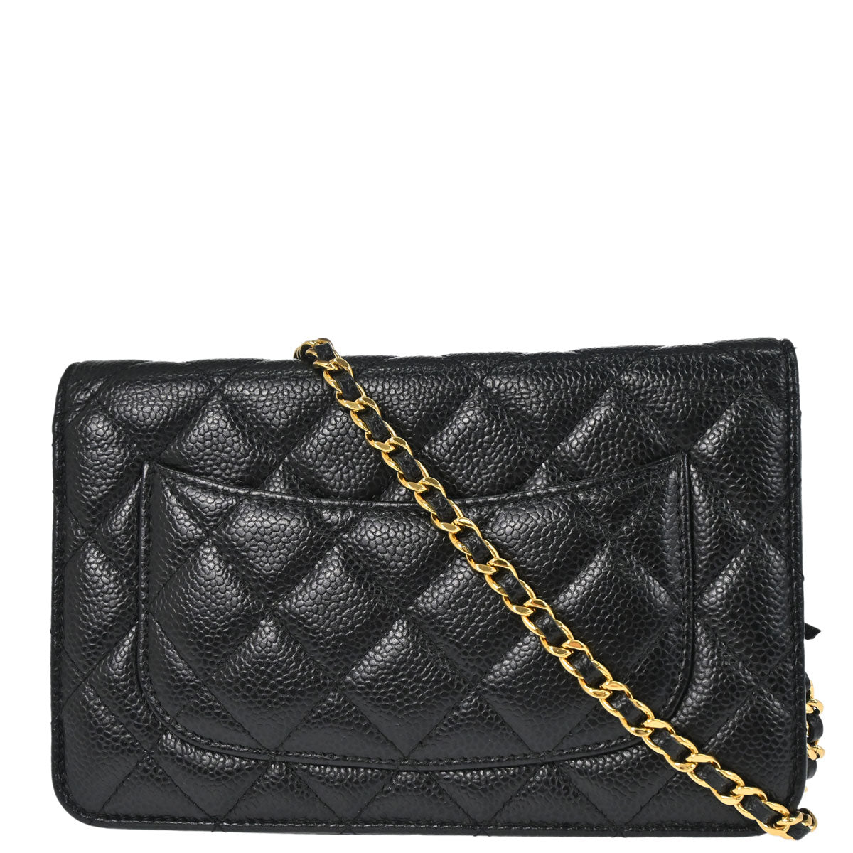 Chanel 2019 Black Caviar Skin Classic WOC Wallet on Chain Bag