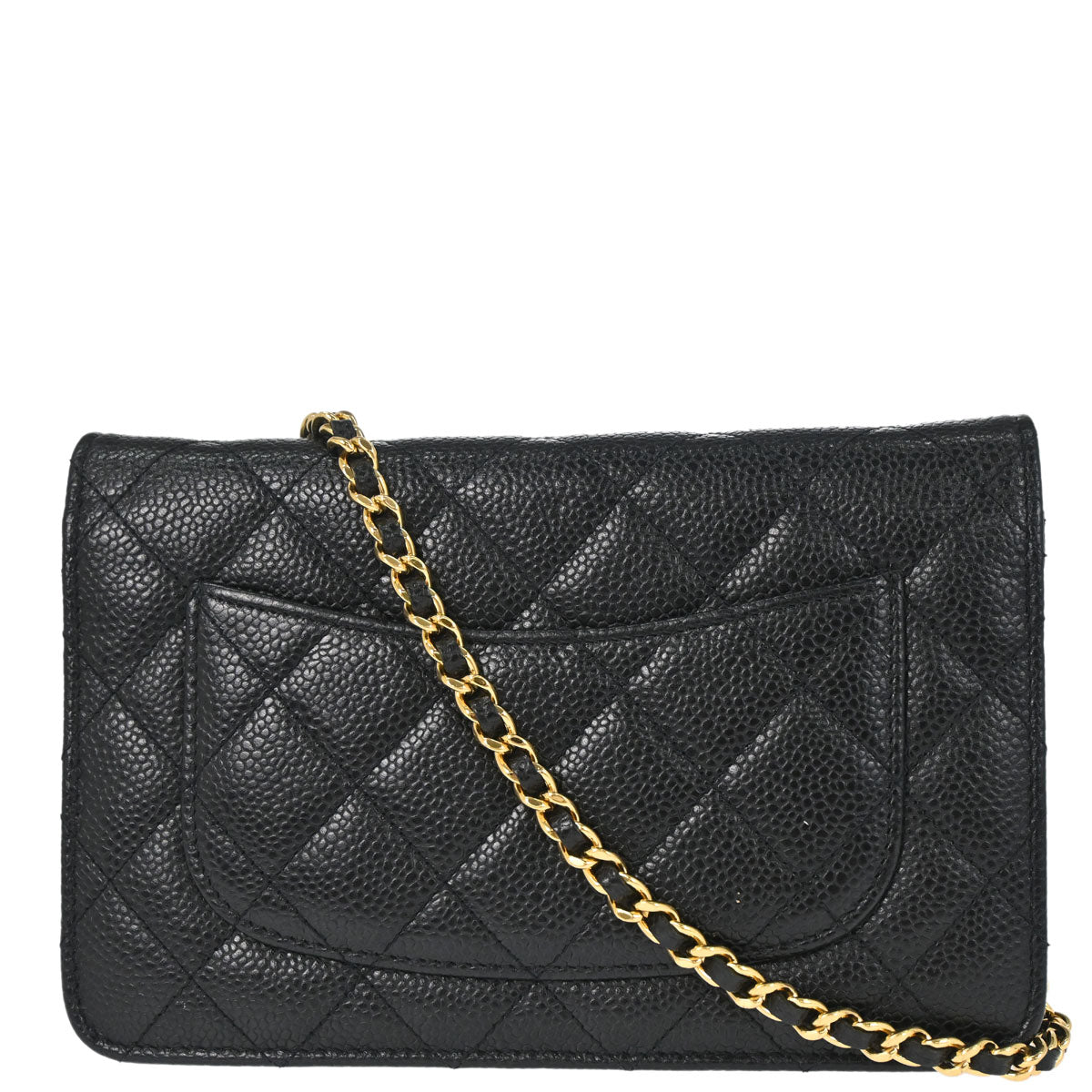Chanel 2019 Black Caviar Skin Classic WOC Wallet on Chain Bag