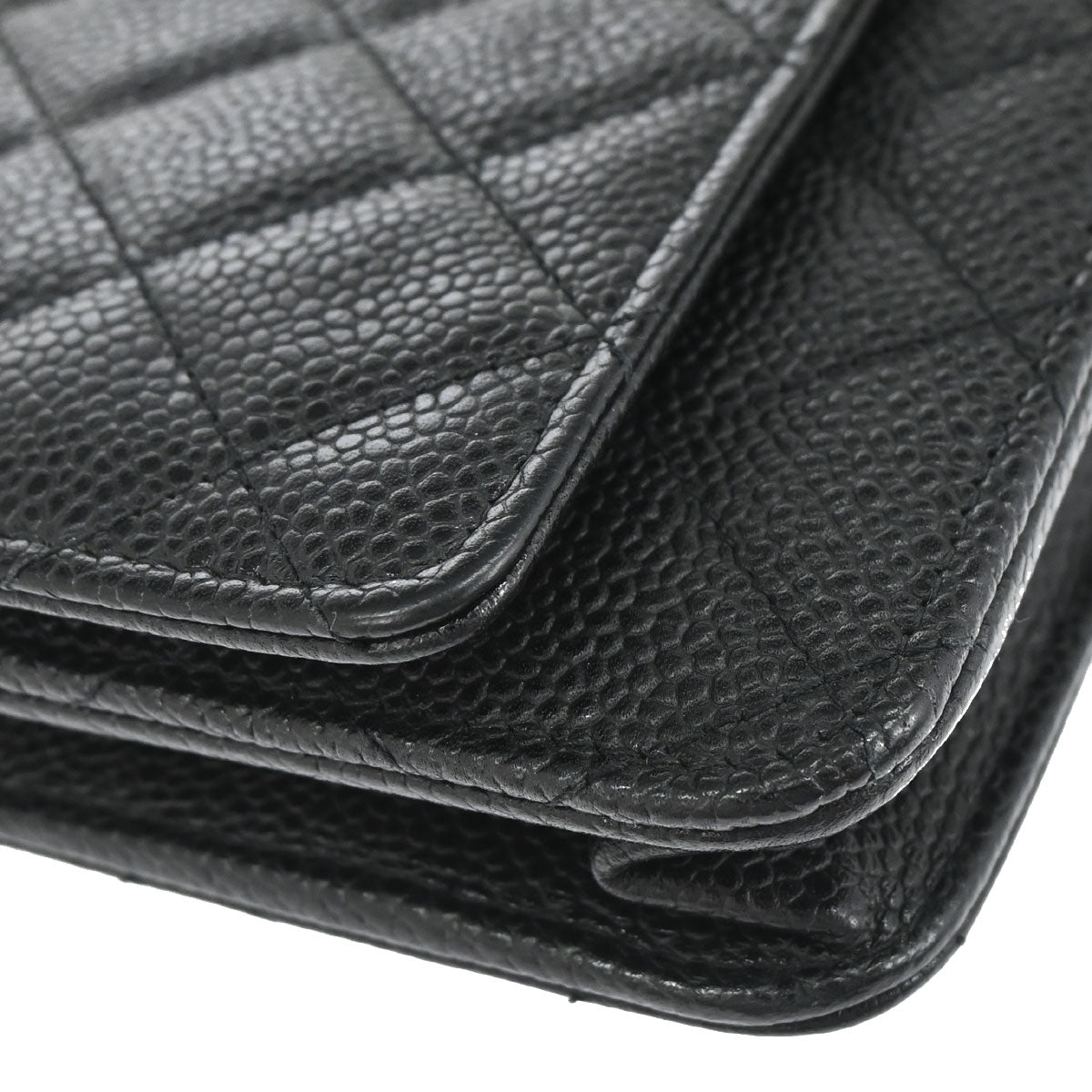 Chanel 2019 Black Caviar Skin Classic WOC Wallet on Chain Bag
