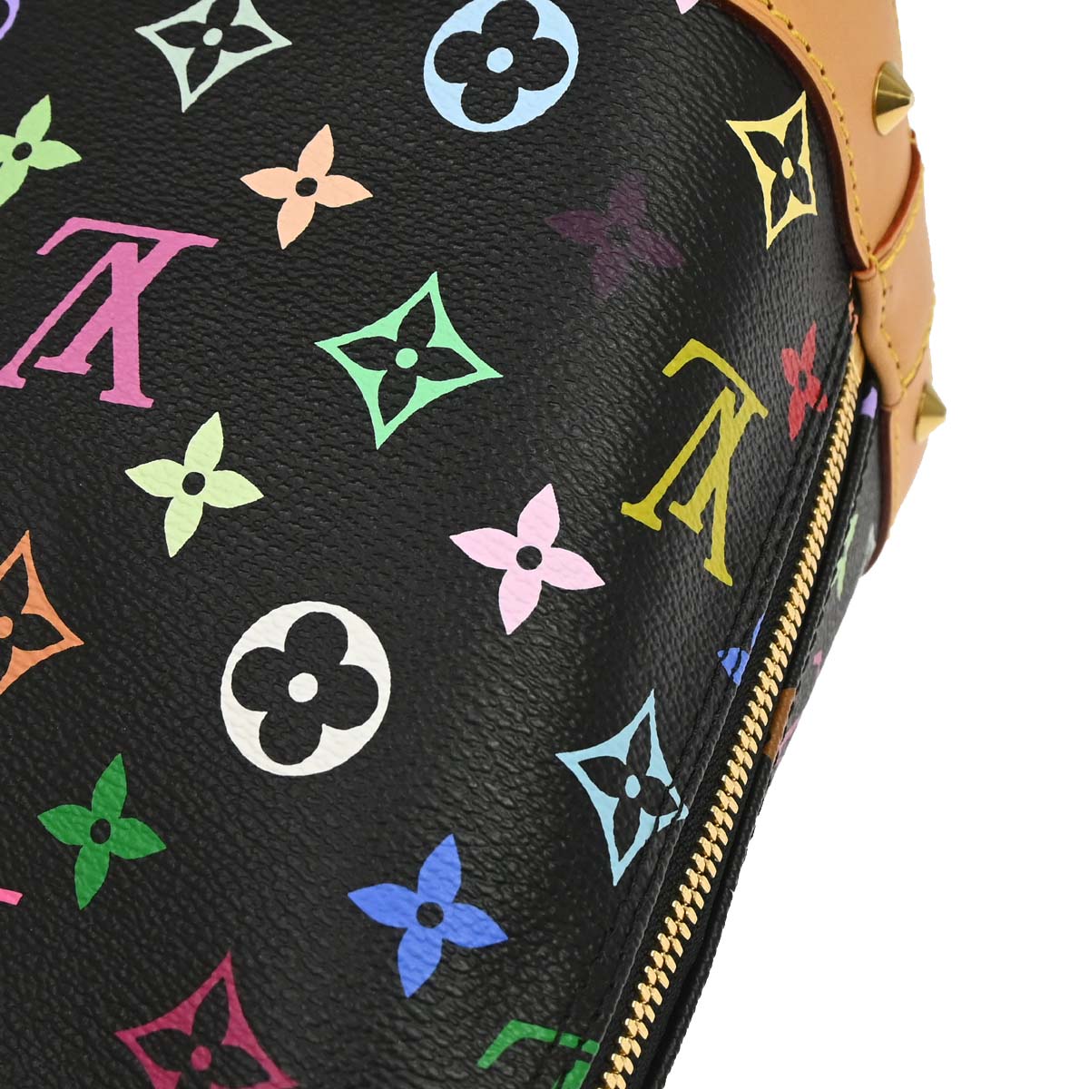 Louis Vuitton 2015 Black Monogram Multicolor Alma PM Handbag M40444