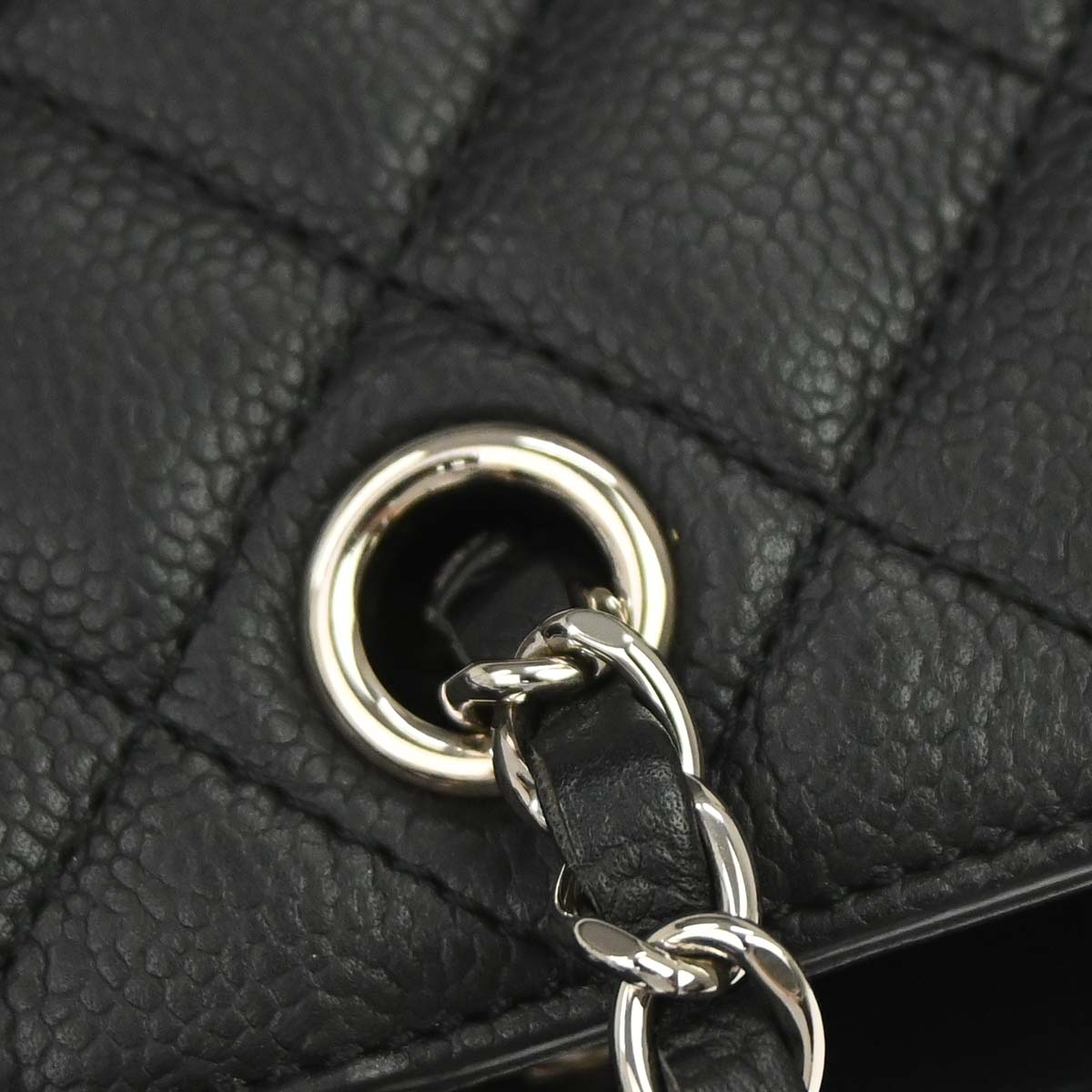 Chanel 2017 Black Caviar Skin CC Box Shopping Tote 2way Shoulder Handbag