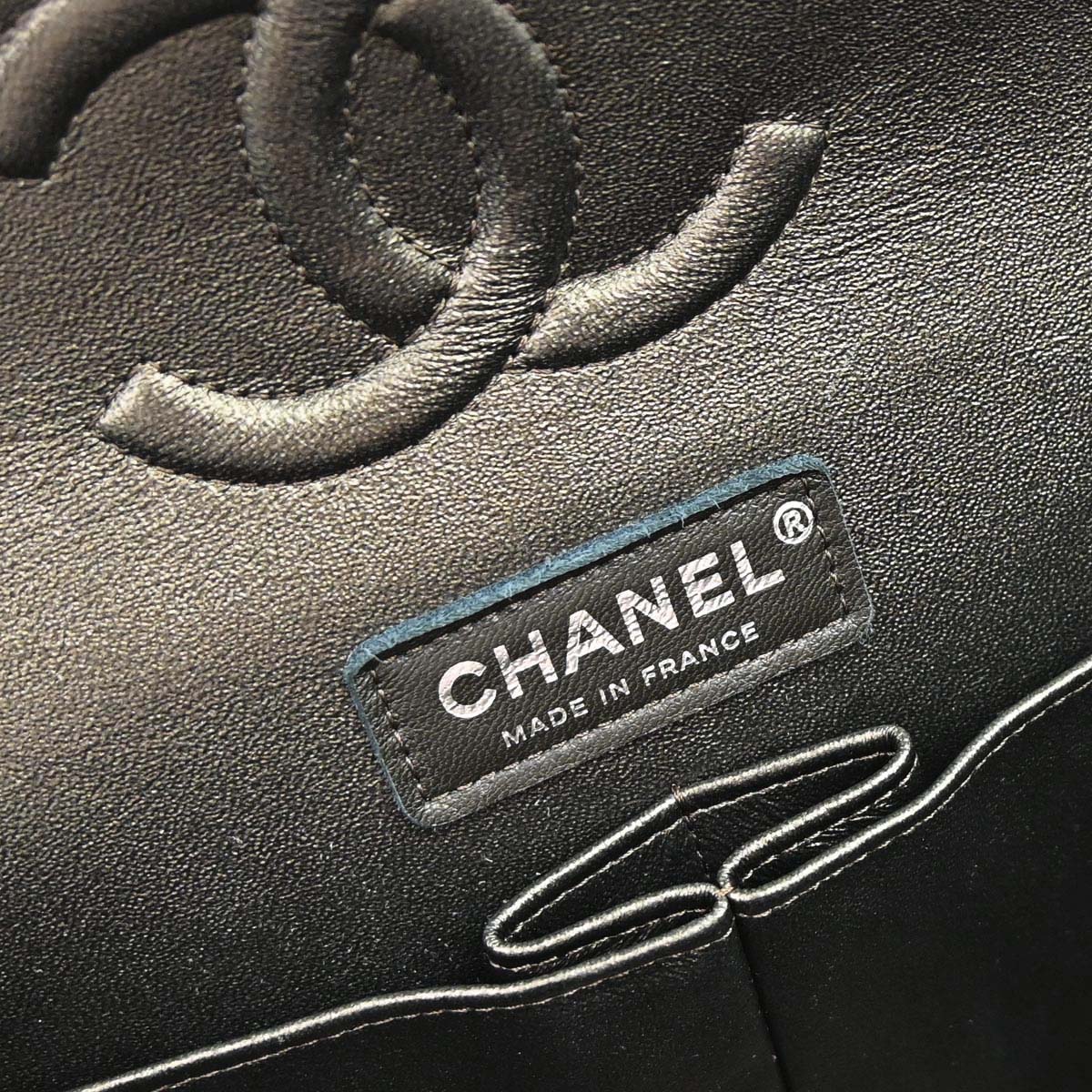 Chanel 2017 Metallic Green Caviar Skin Medium Classic Double Flap Shoulder Bag