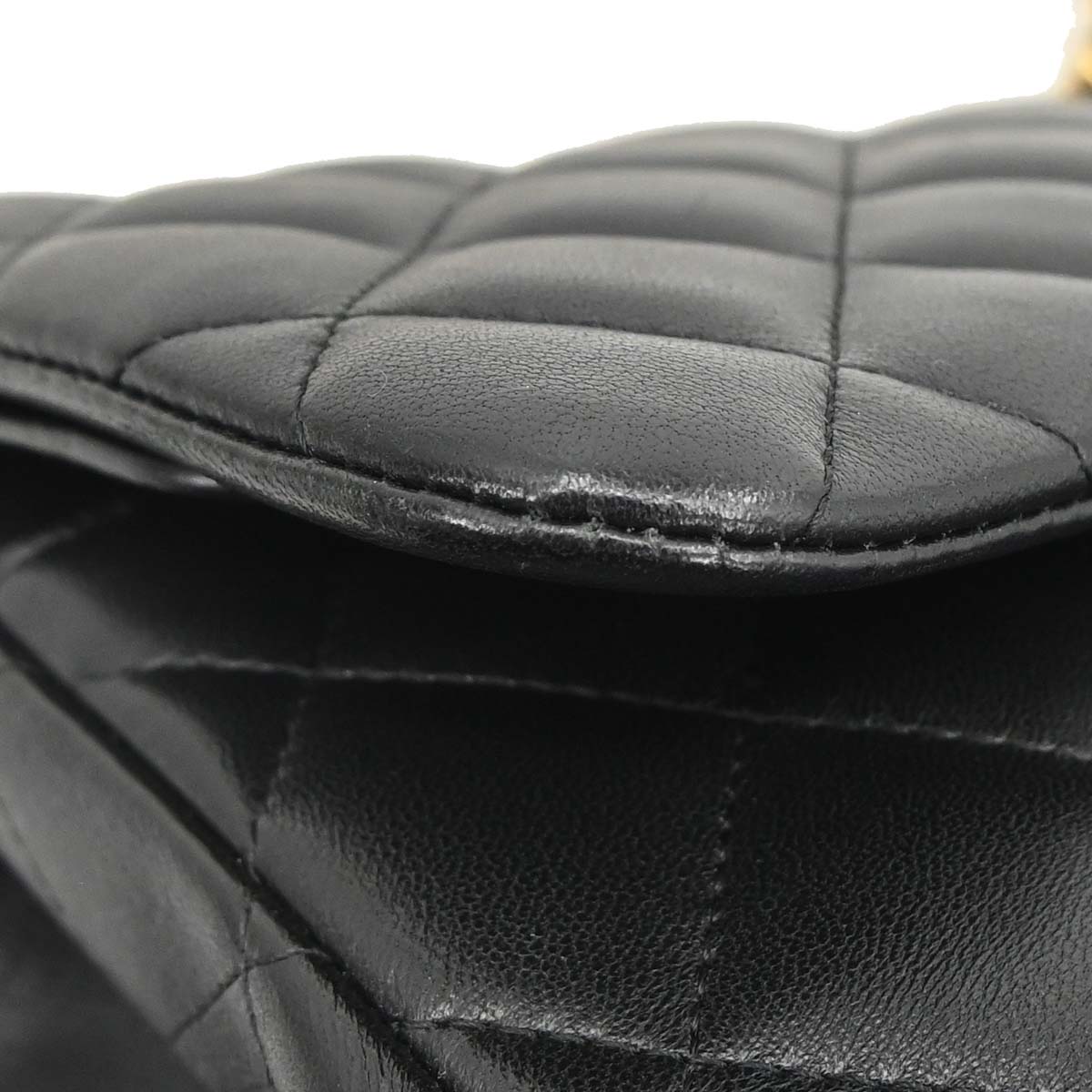 Chanel Black Lambskin Jumbo Classic Double Flap Shoulder Bag
