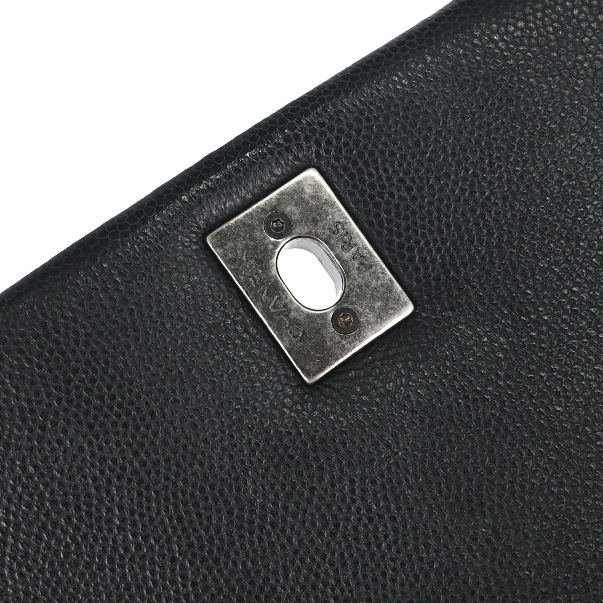 Chanel Black Caviar Skin Coco Handle 2way Shoulder Handbag