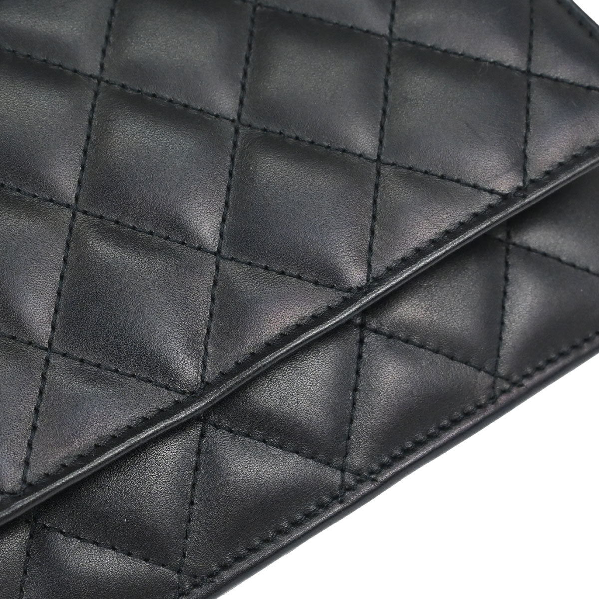 Chanel Black Calfskin Cambon Ligne WOC Wallet on Chain Shoulder Bag