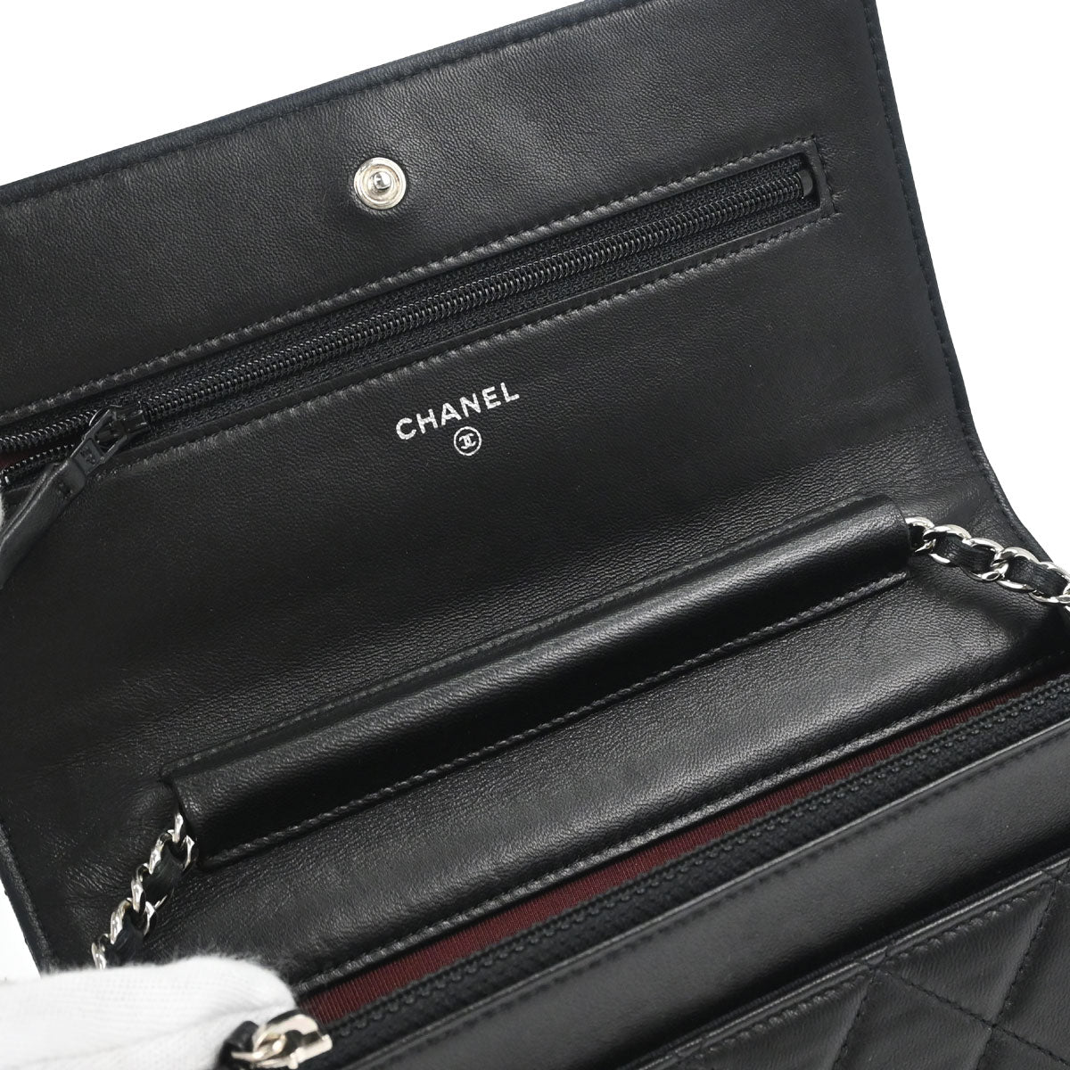 Chanel Black Lambskin Classic WOC Wallet on Chain Bag