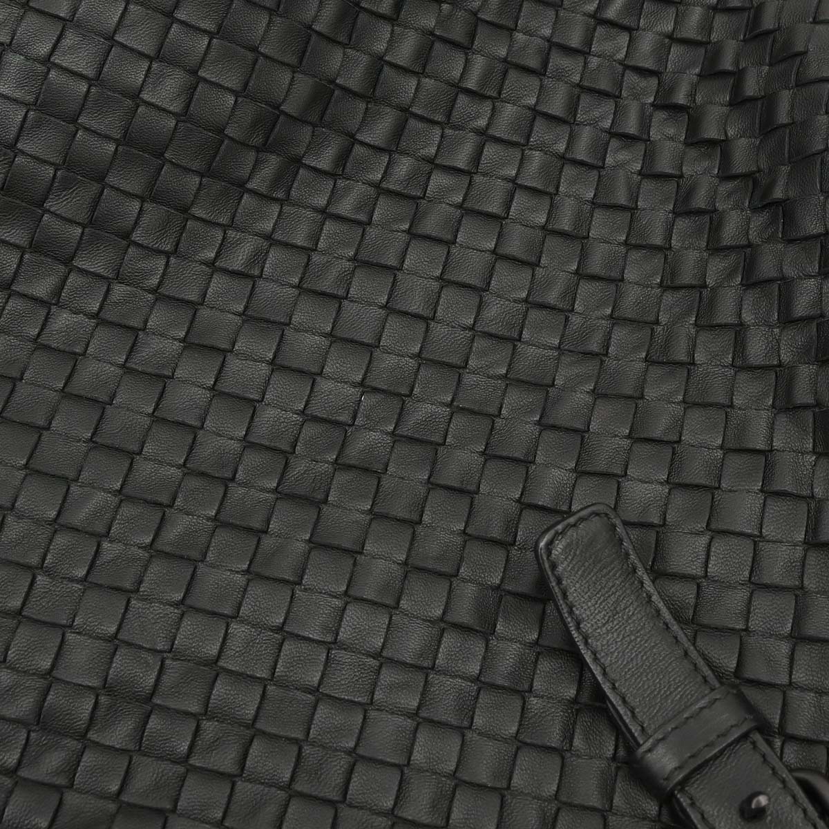 Bottega Veneta Black Lambskin Intrecciato Cesta Tote
