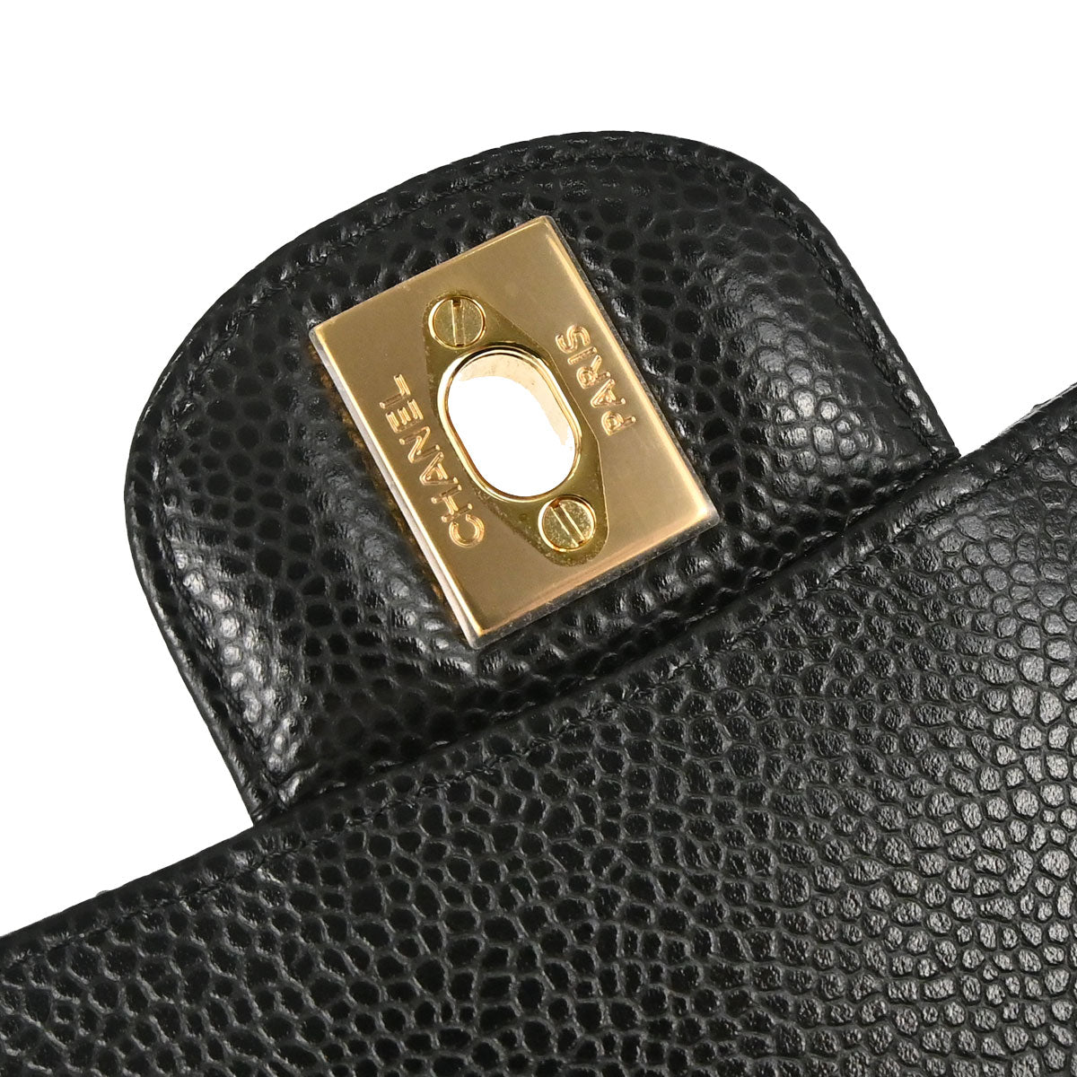 Chanel 2019 Black Caviar Skin Small Classic Double Flap Shoulder Bag
