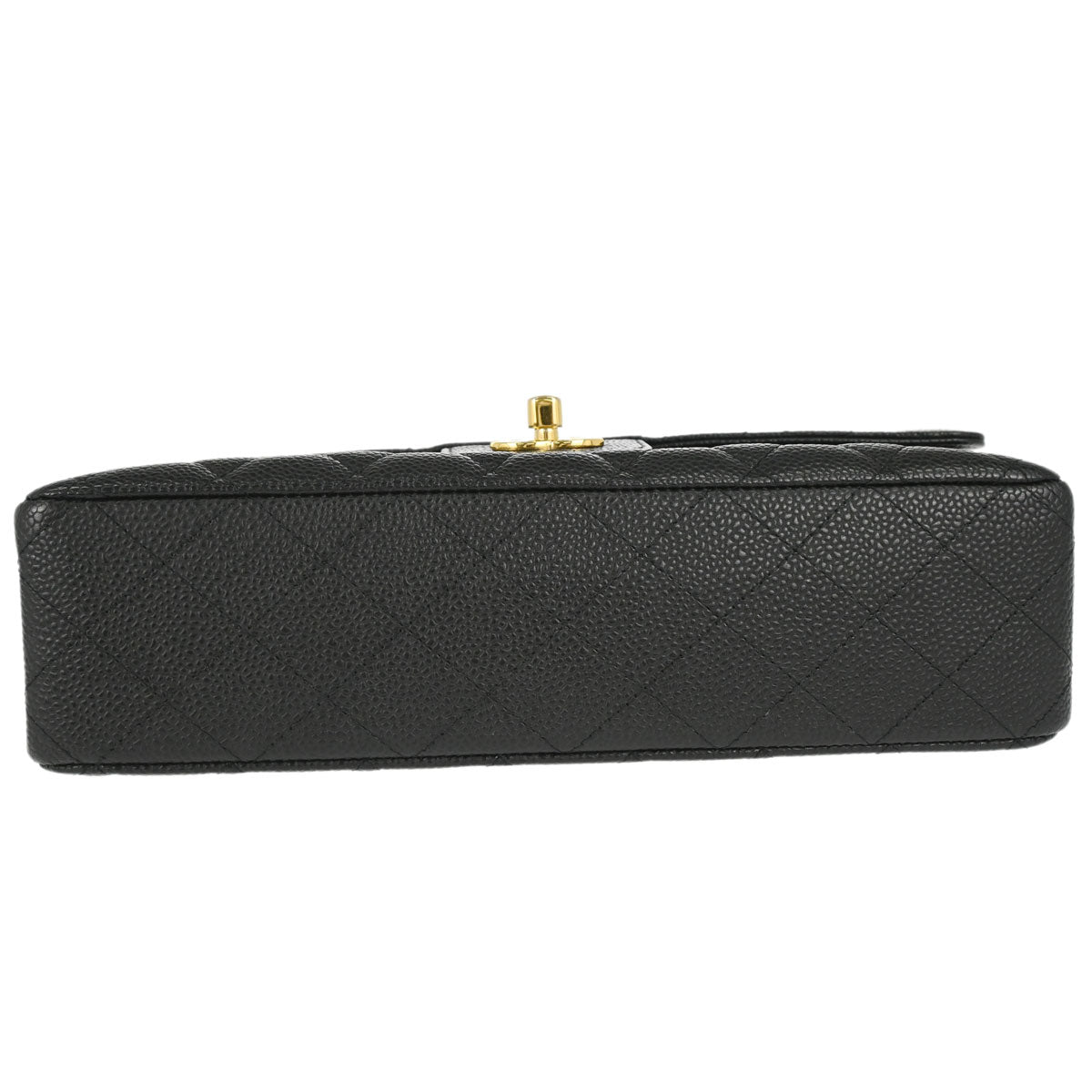 Chanel 2011 Black Caviar Skin Medium Classic Double Flap Shoulder Bag