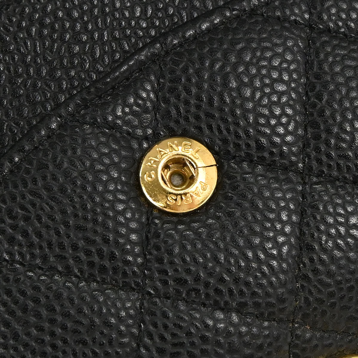 Chanel 2011 Black Caviar Skin Medium Classic Double Flap Shoulder Bag