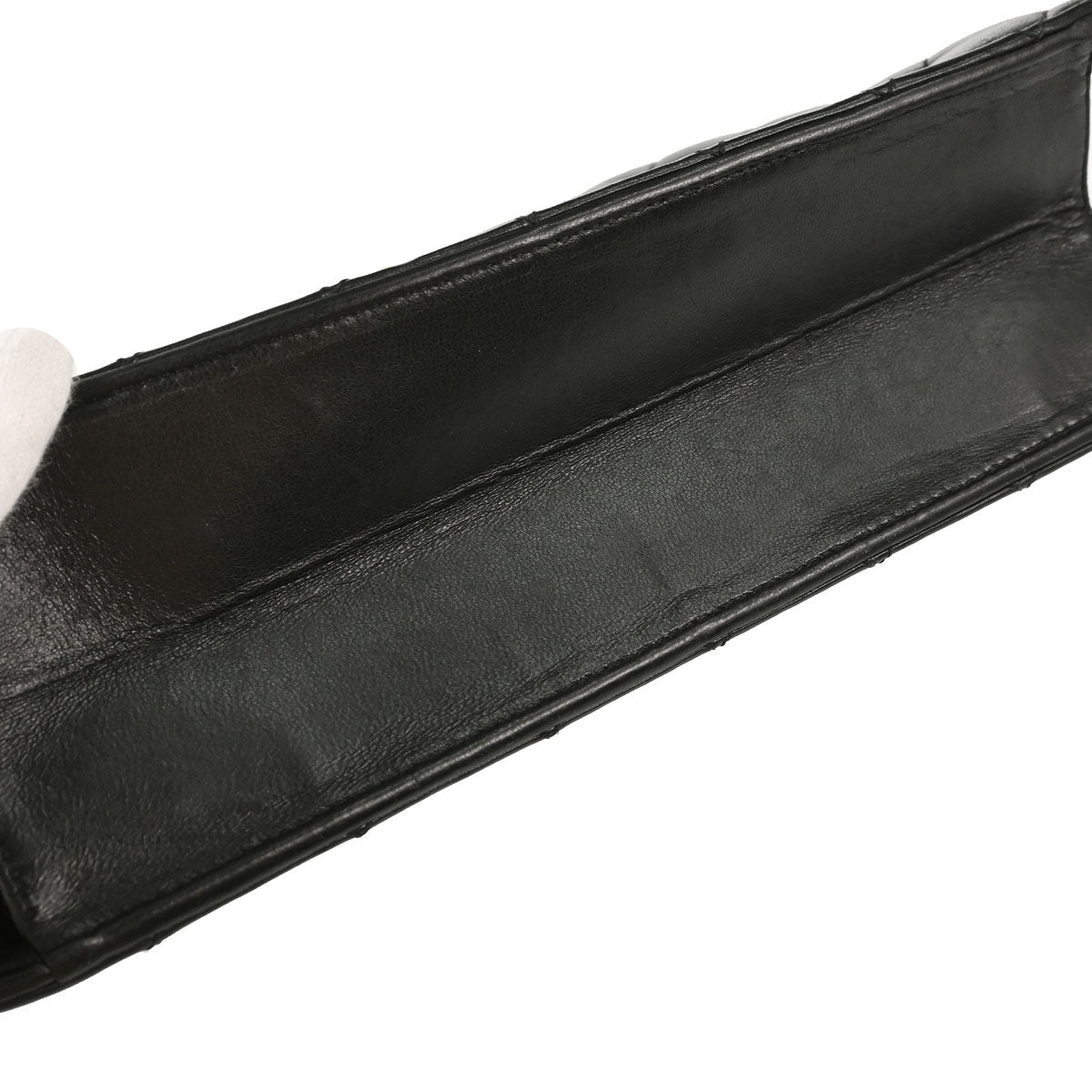Chanel Black Lambskin Turnlock Medium Half Flap Shoulder Bag