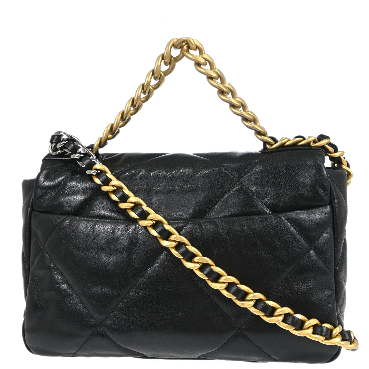 Chanel Black Lambskin Dix-neuf 19 Flap 2way Shoulder Handbag