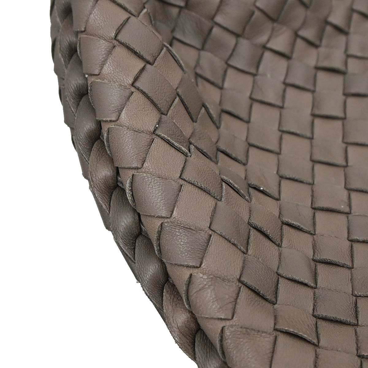 Bottega Veneta Brown Lambskin Intrecciato Hobo Handbag