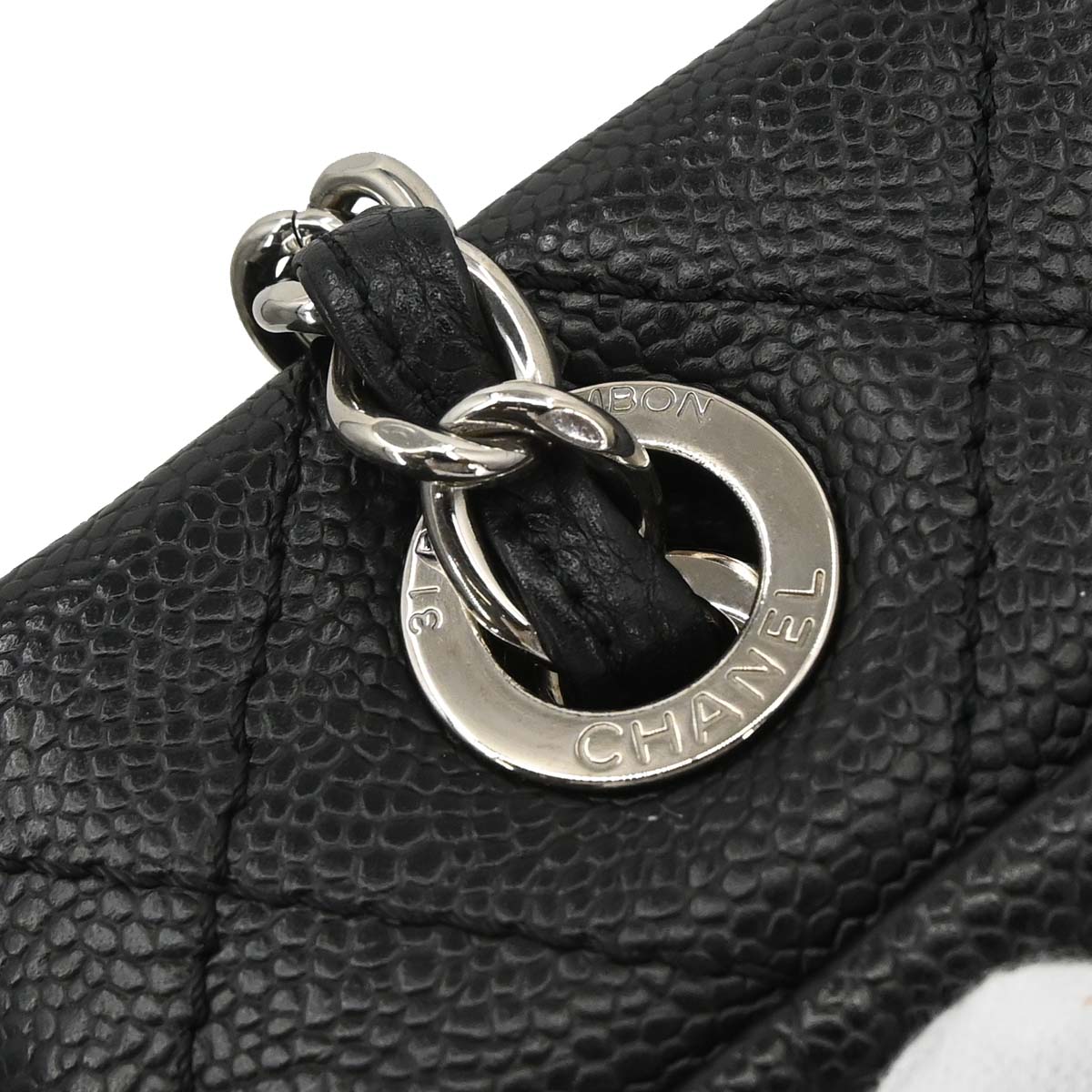 Chanel 2012 Black Caviar Skin Timeless CC Chain Tote Bag