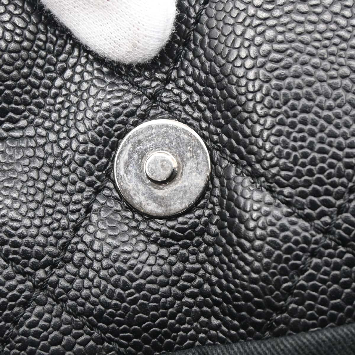 Chanel 2012 Black Caviar Skin Timeless CC Chain Tote Bag