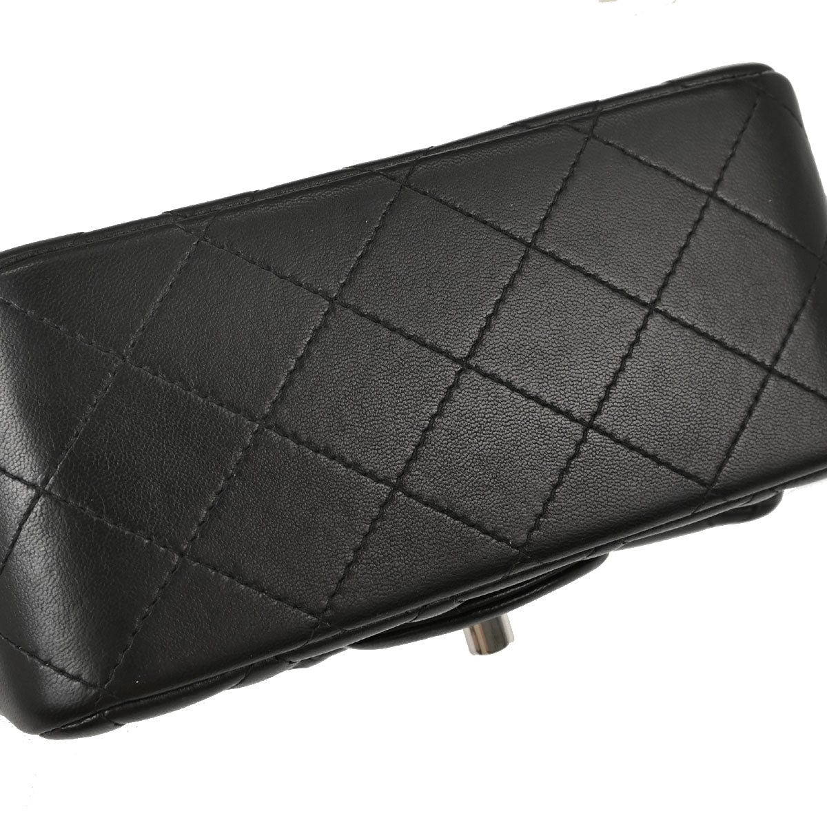 Chanel Black Lambskin Mini Classic Square Flap Shoulder Bag 17