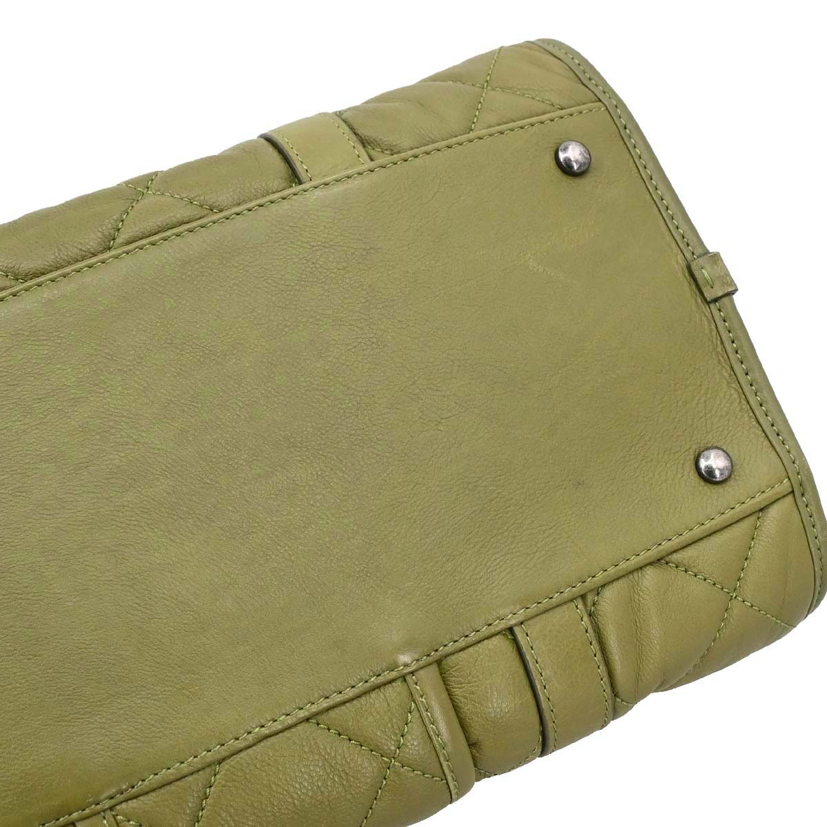 Chanel Green Calfskin Casual Riviera Bowling Bag 2way Shoulder Handbag
