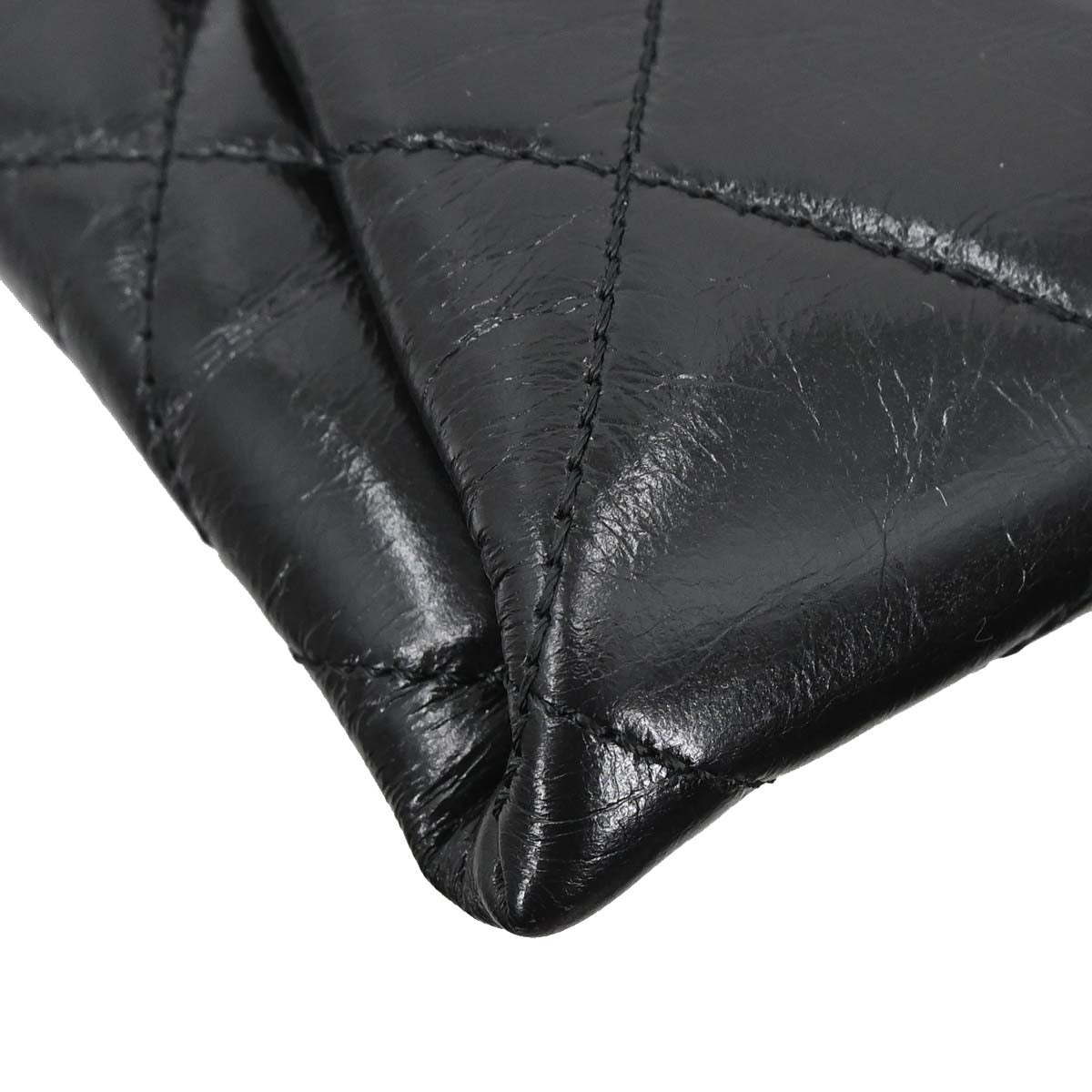 Chanel Black Glazed Calfskin Coco Pleats Shoulder Bag