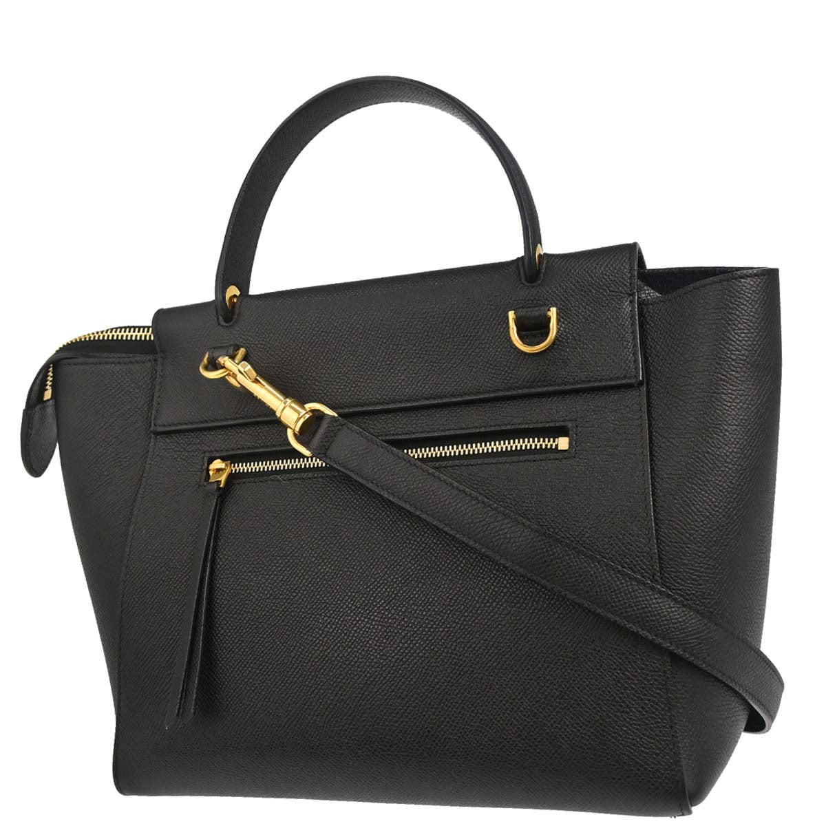 Celine Black Leather Belt Bag Micro 2way Shoulder Handbag