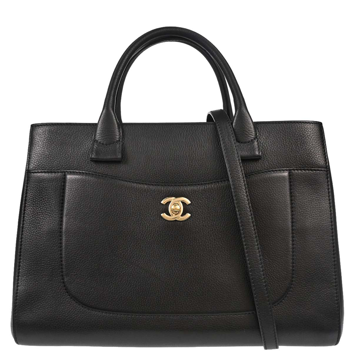 Chanel Black Calfskin Neo Executive Cerf 2way Shoulder Tote Bag