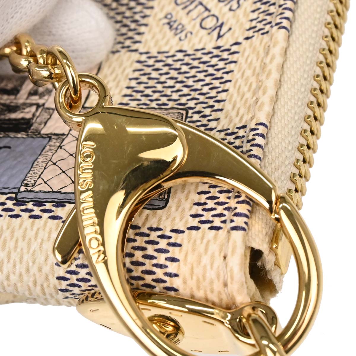 Louis Vuitton Damier Azur Pochette Milla MM Handbag N63090