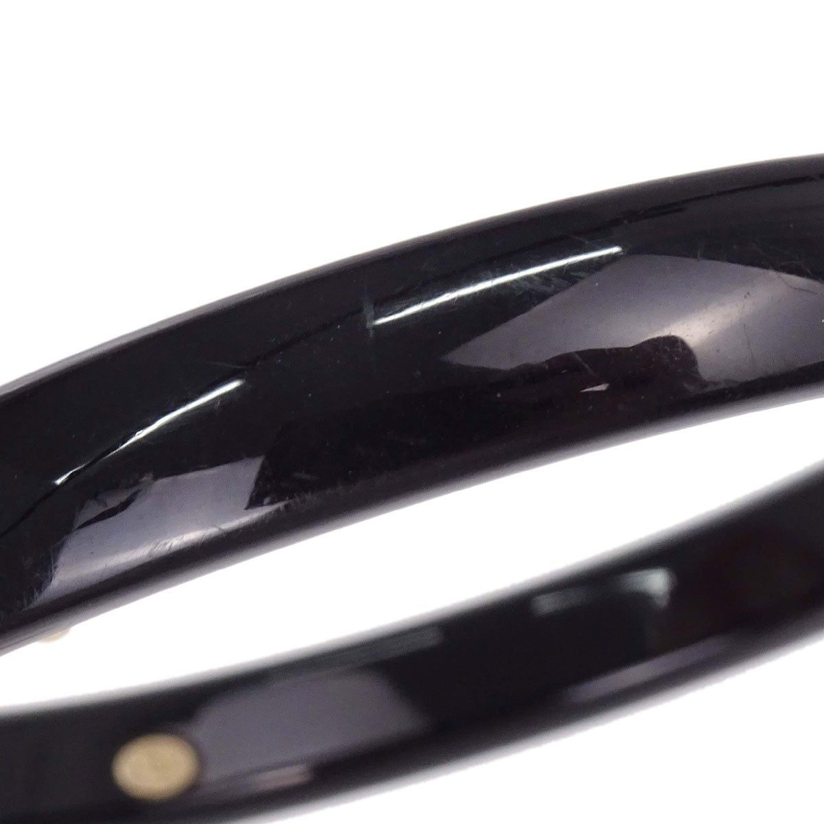 Chanel Black Acrylic Bangle Accessories 10P
