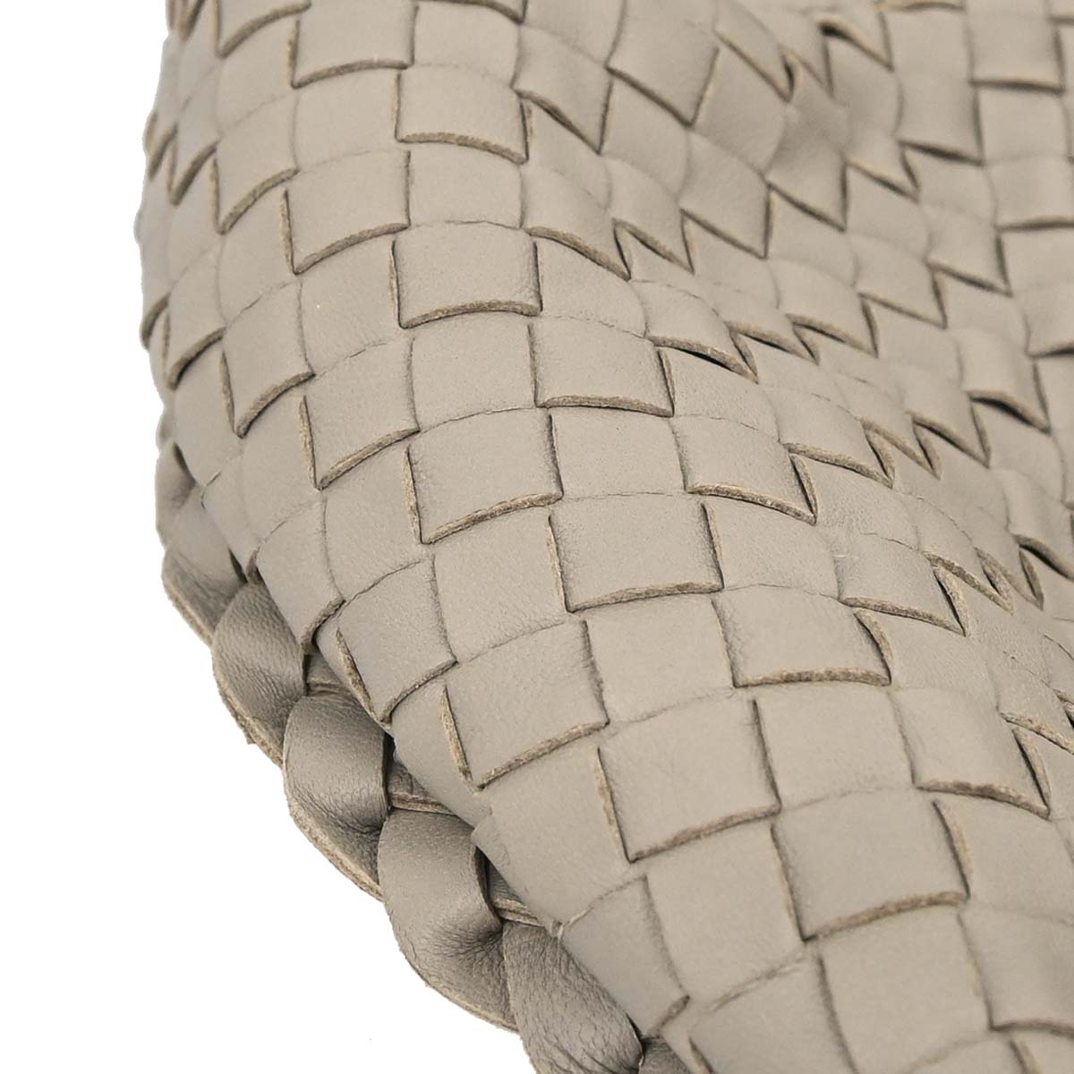 Bottega Veneta Gray Lambskin Intrecciato Hobo Handbag