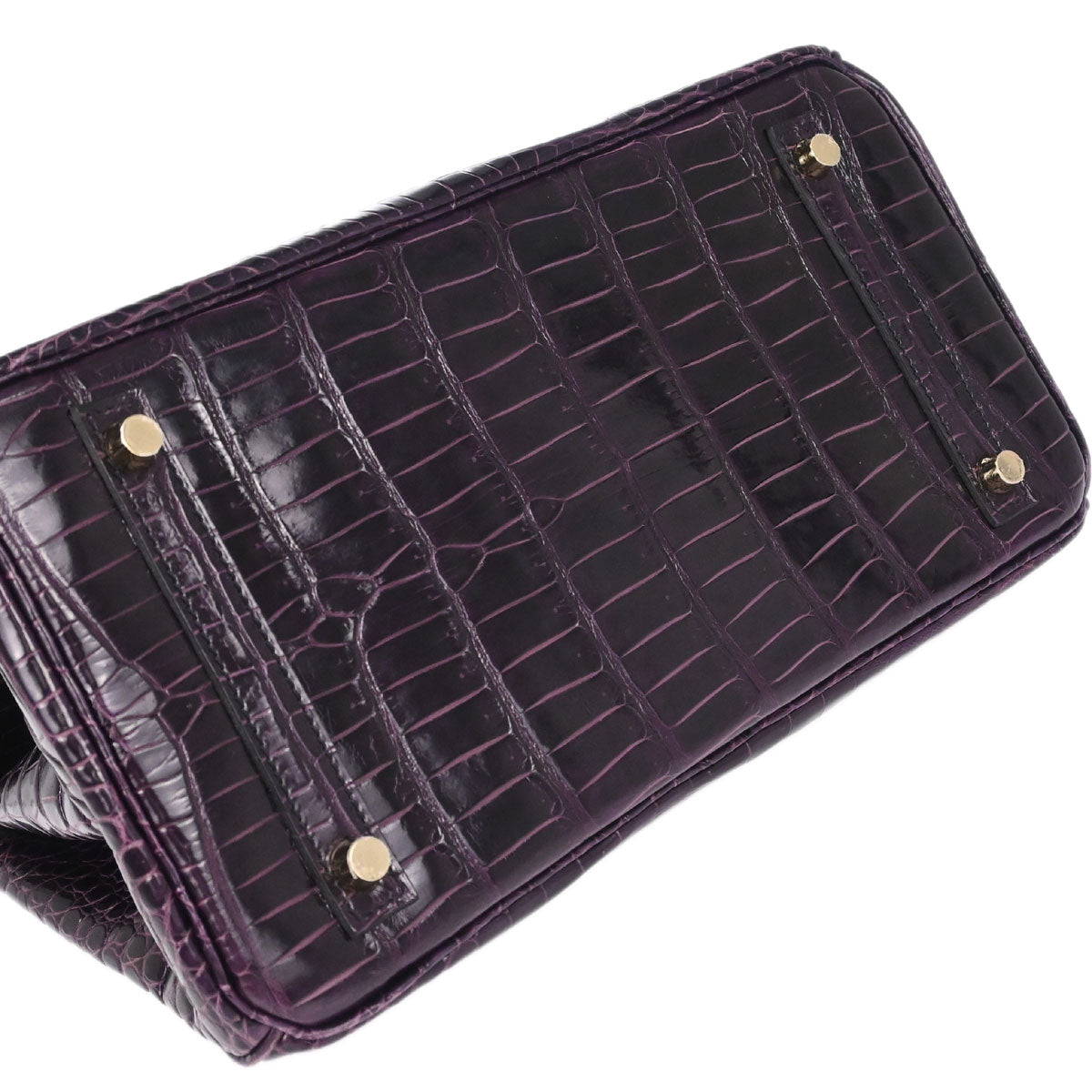 Hermes * Aubergine Porosus Birkin 30 Handbag