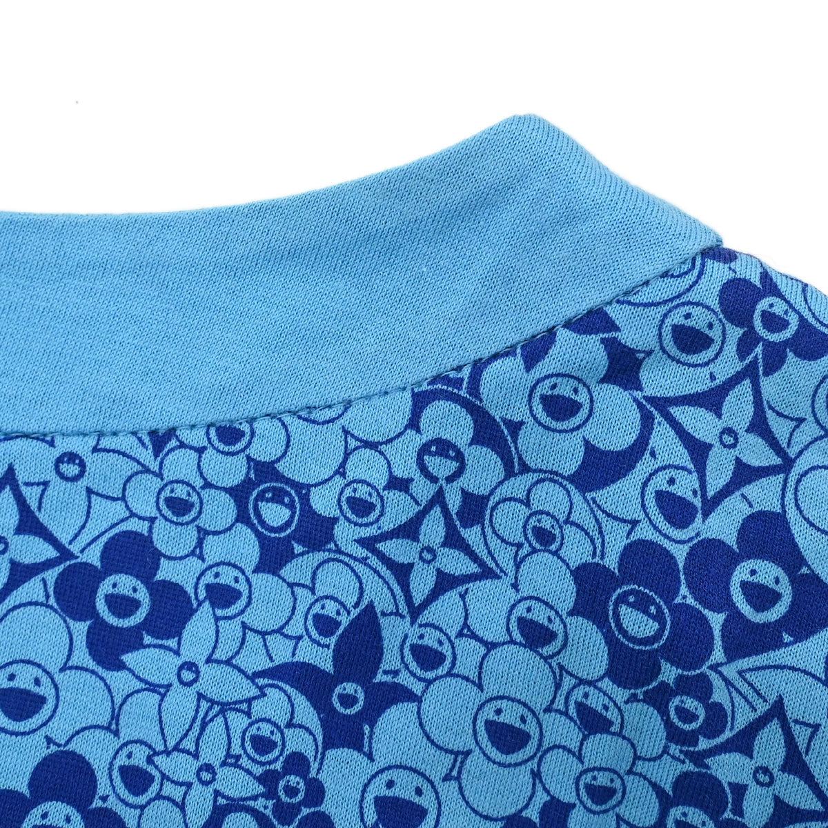 Louis Vuitton Monogram Flower Print T-shirt Blue #XS