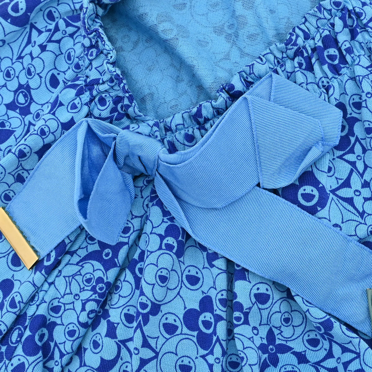 Louis Vuitton Monogram Flower Print T-shirt Blue #XS