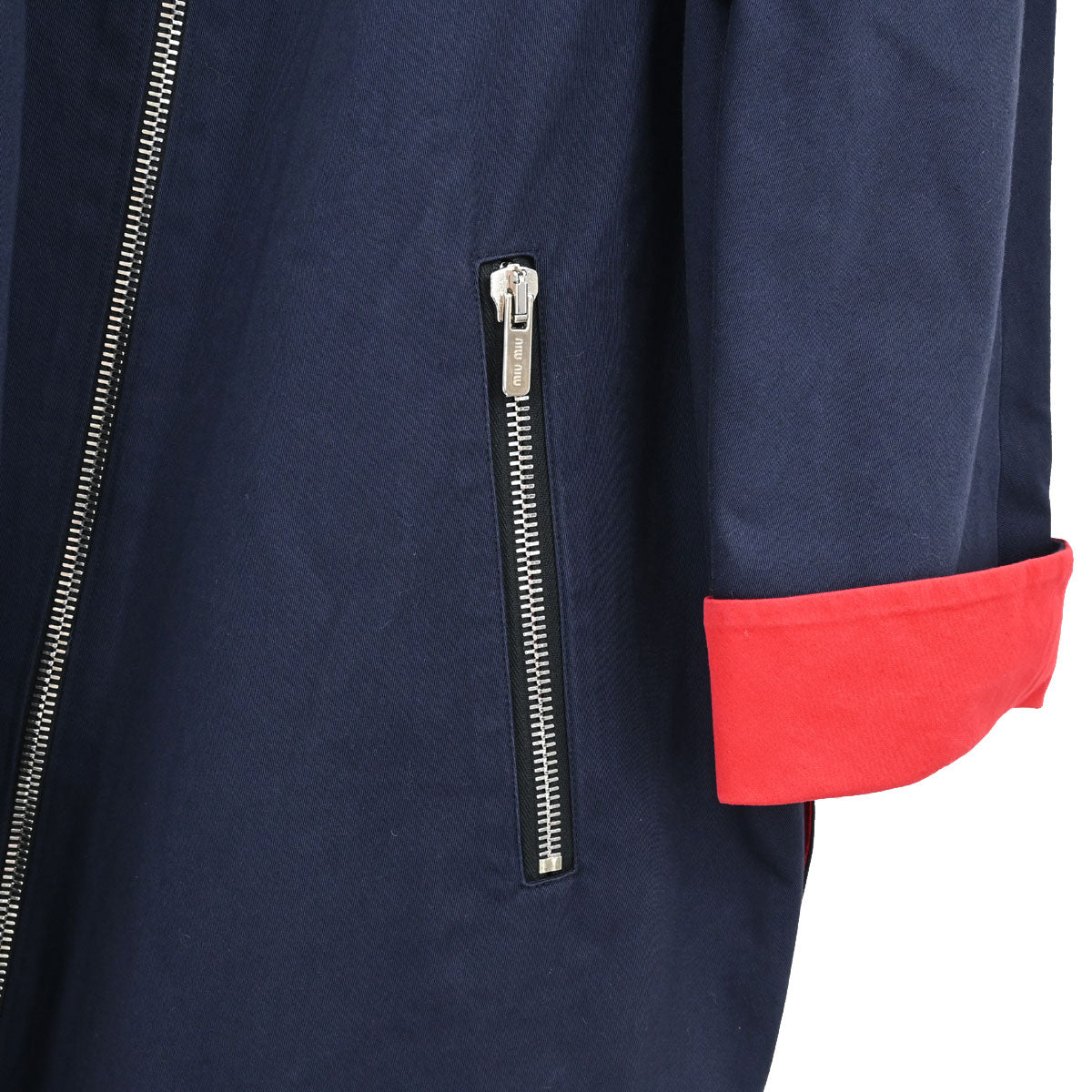 Miu Miu 2015 Zip Up Coat Navy Red #36