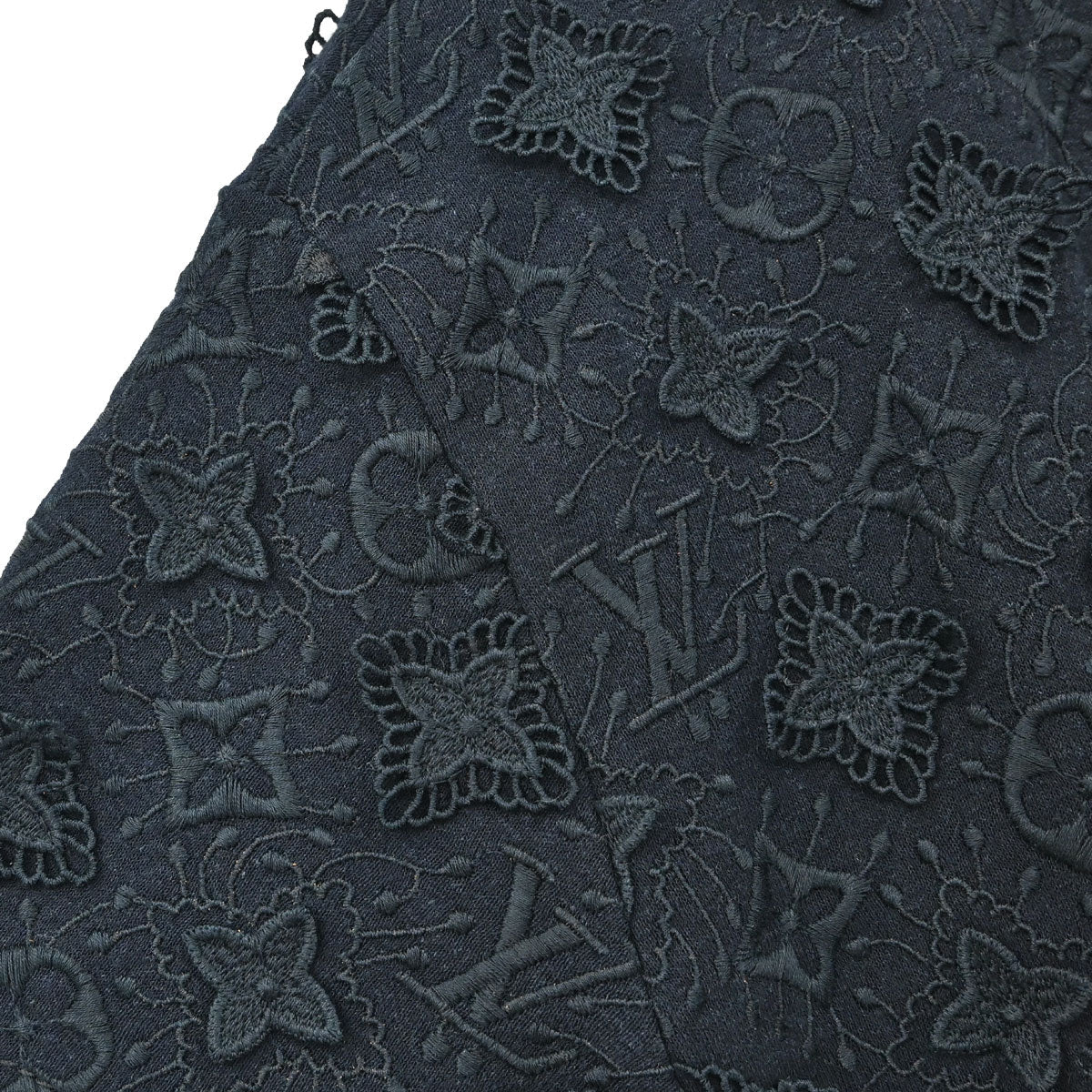 Louis Vuitton Short Sleeve Dress Monogram Navy #XL